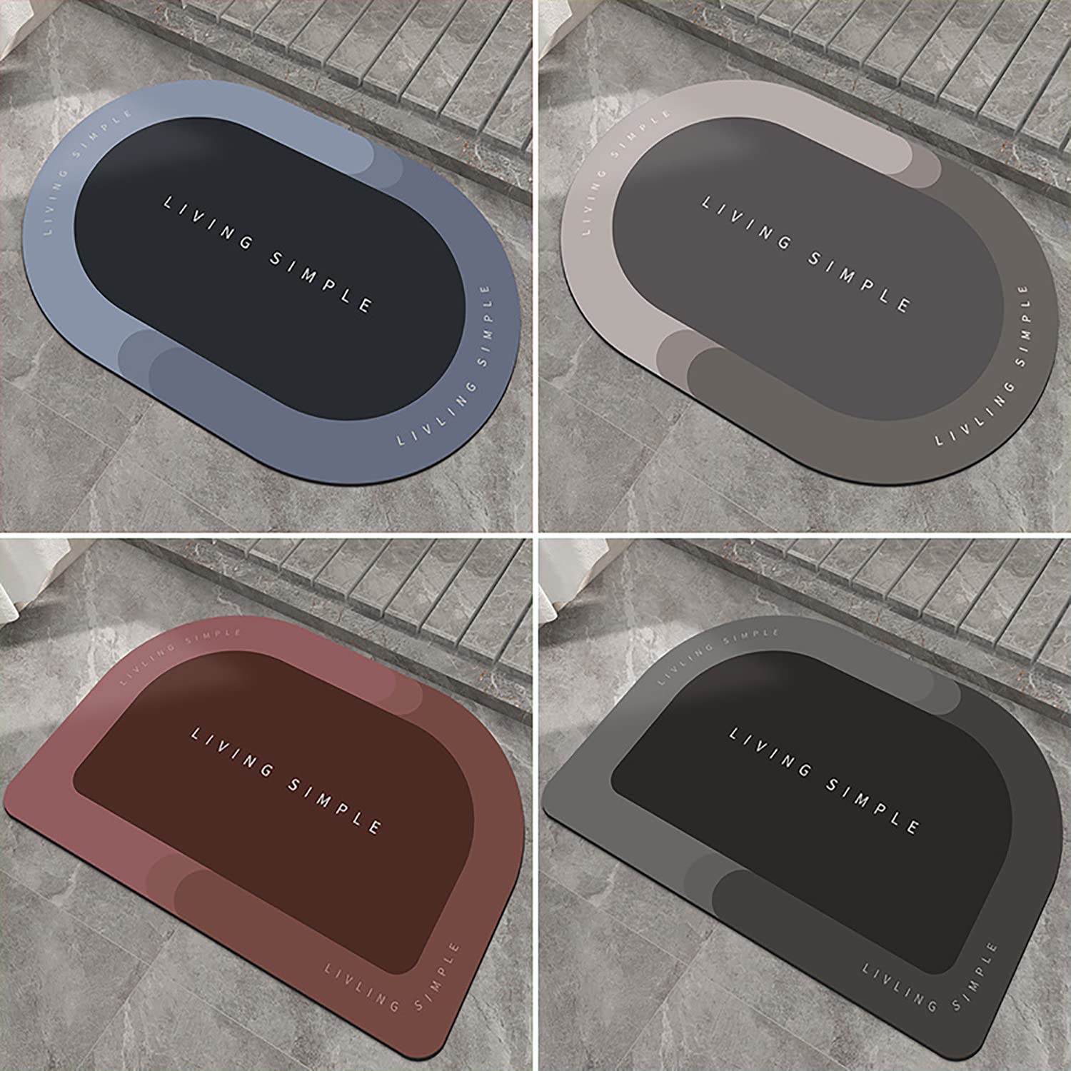 Alfombra de Baño Antideslizante,Alfombra de Baño Agua súper Absorbente,Suave Acogedora Alfombra para Cocina Salón Dormitorio Entrada