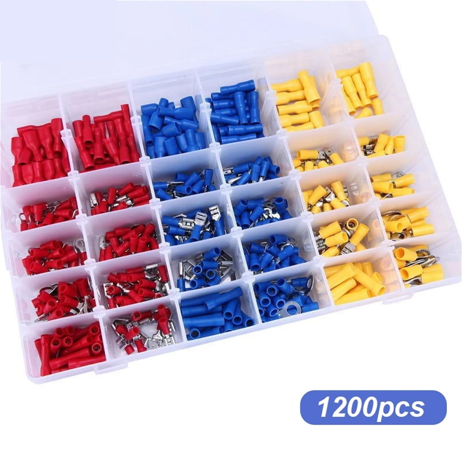 Cosses à sertir isolées, connecteurs de fils, 2 jeux câbles, bagues connexion électriques, cosses roulées assorties, kit pour terminaisons diverses(480pcs)