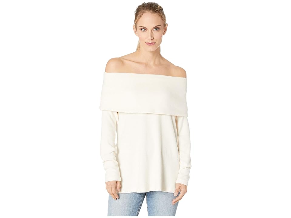 

B Collection by Bobeau Capri Cozy Off the Shoulder Top (Sugar) Women's Clothing, Bone
