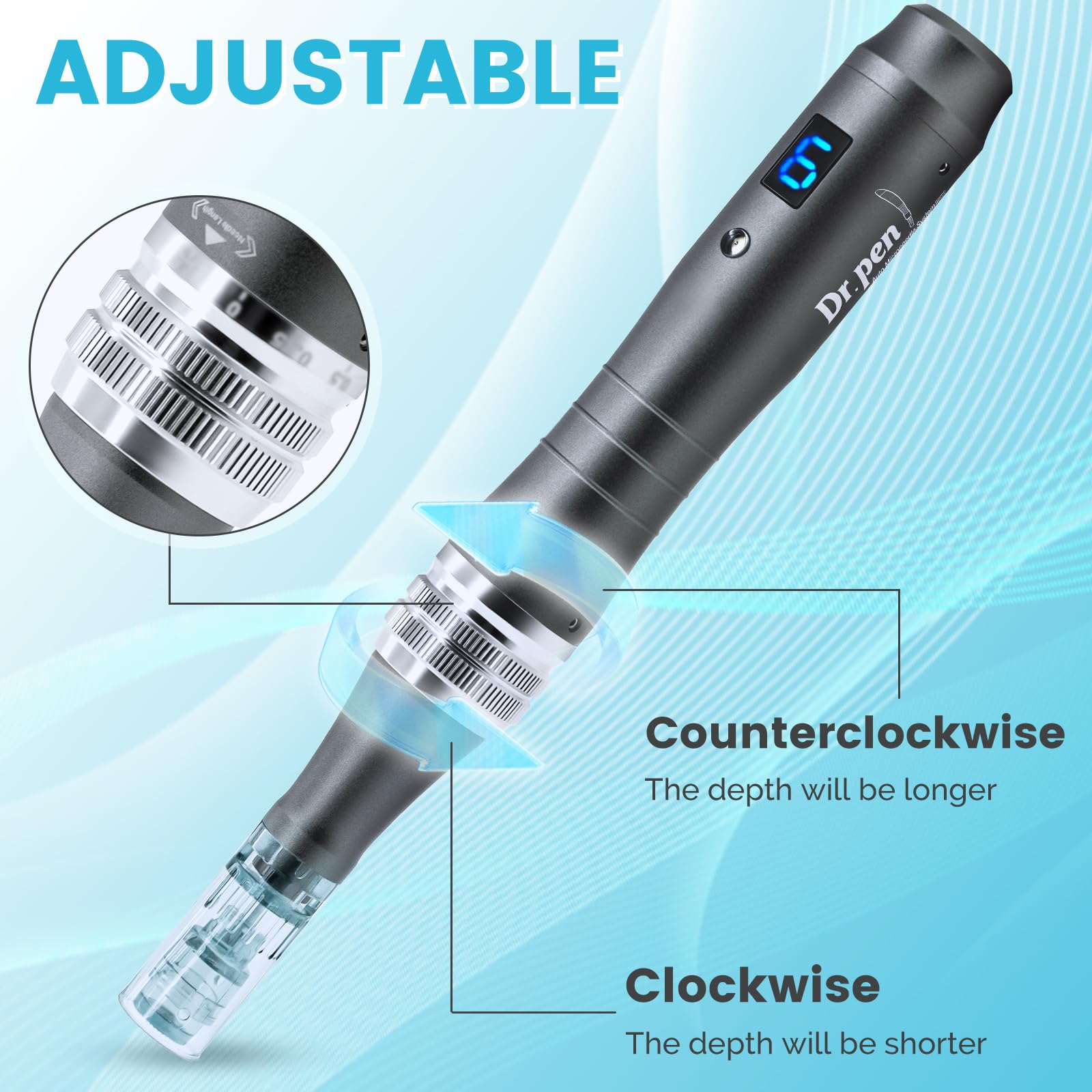 Dr. Pen Microneedle Roller Pen for Home Use - Microneeding Roller Pen for Women Men - Micro Needle Roller Pen for Skin Tools