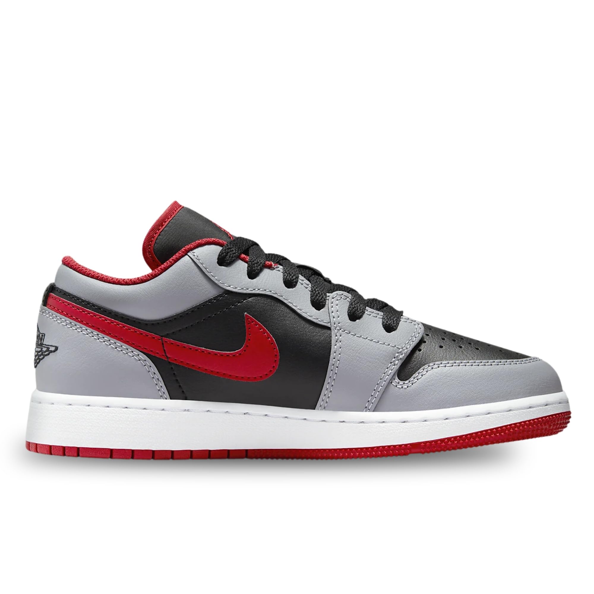 Big Kid's Air Jordan 1 Low GS Black/Fire Red-Cement Grey (553560 060) Gradeschool - Size 4y