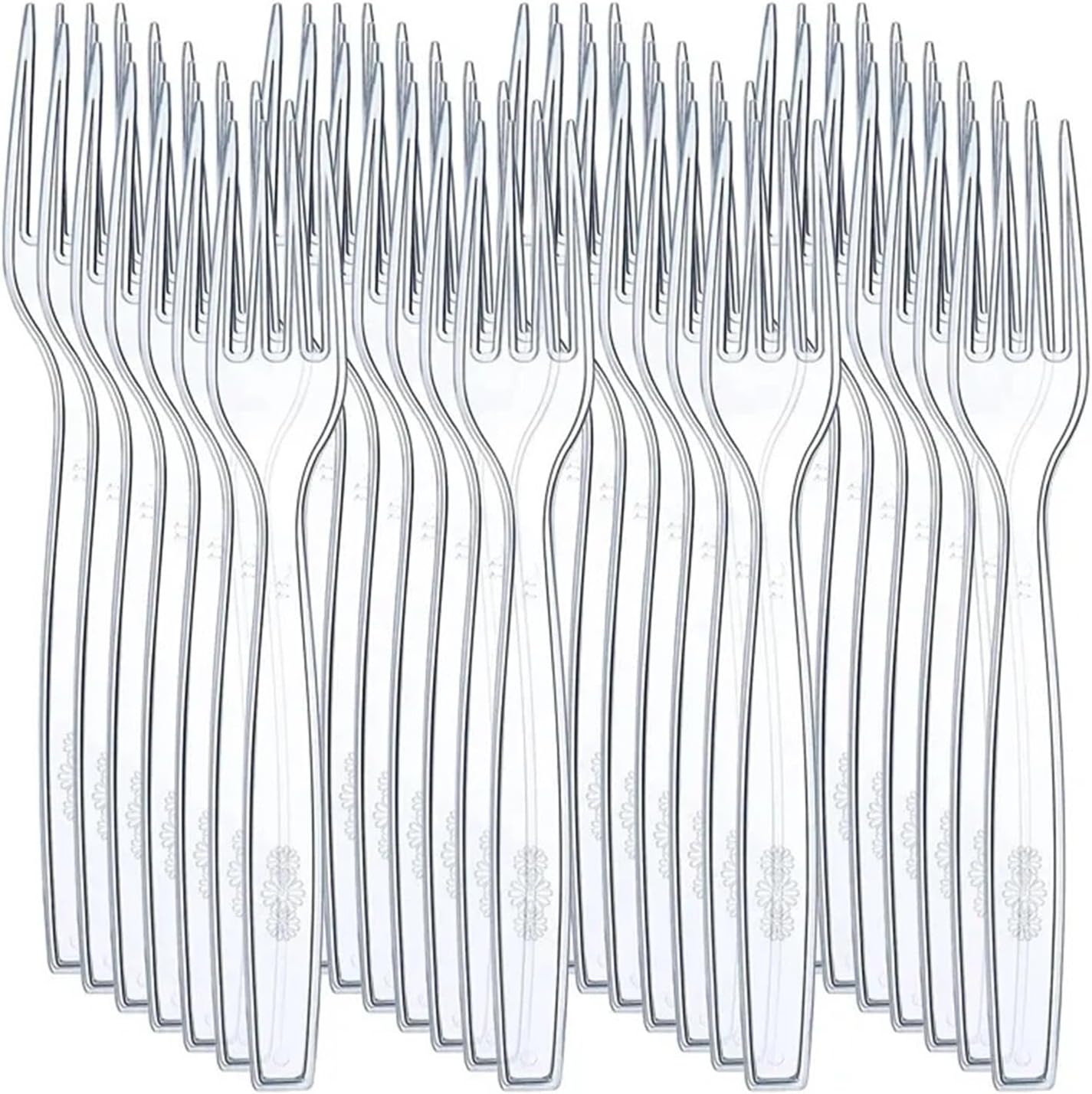 Plastic Forks 100Pcs Large Clear Transparent Cutlery Disposable Forks BBQ Sticks Cake Fruit Fork for Kitchen Party Supplies