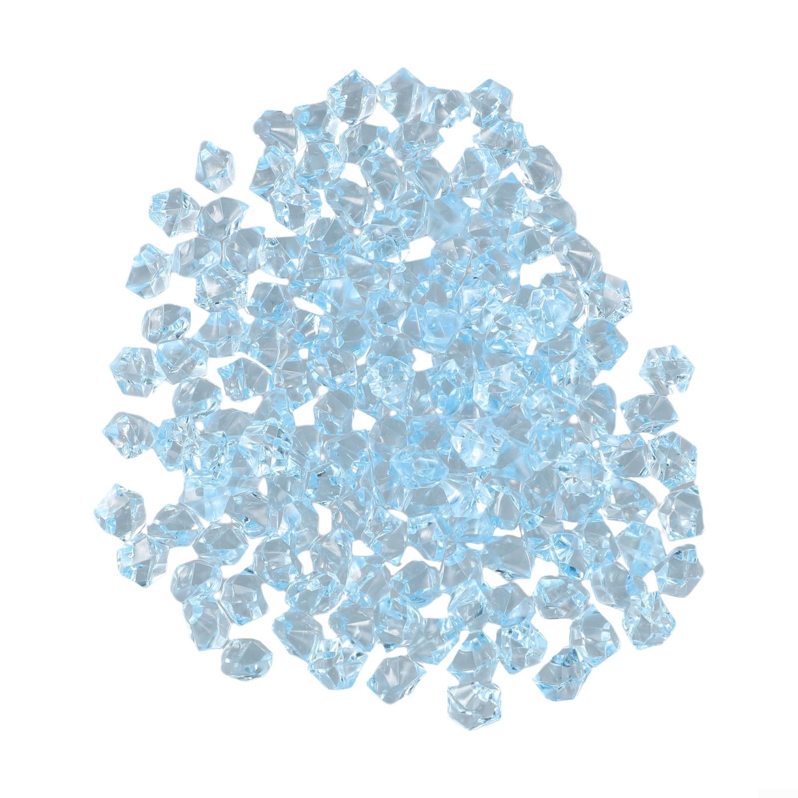 150pcs Acrylic Ice Rocks for CRYSTALs Gems, Bulk Fake for CRYSTALs,Acrylic for CRYSTAL Gem Stone Ice Rocks, for Radiant Vase Plant Decoration,Wedding Decoration,Table Scatter Party(Light Blue)