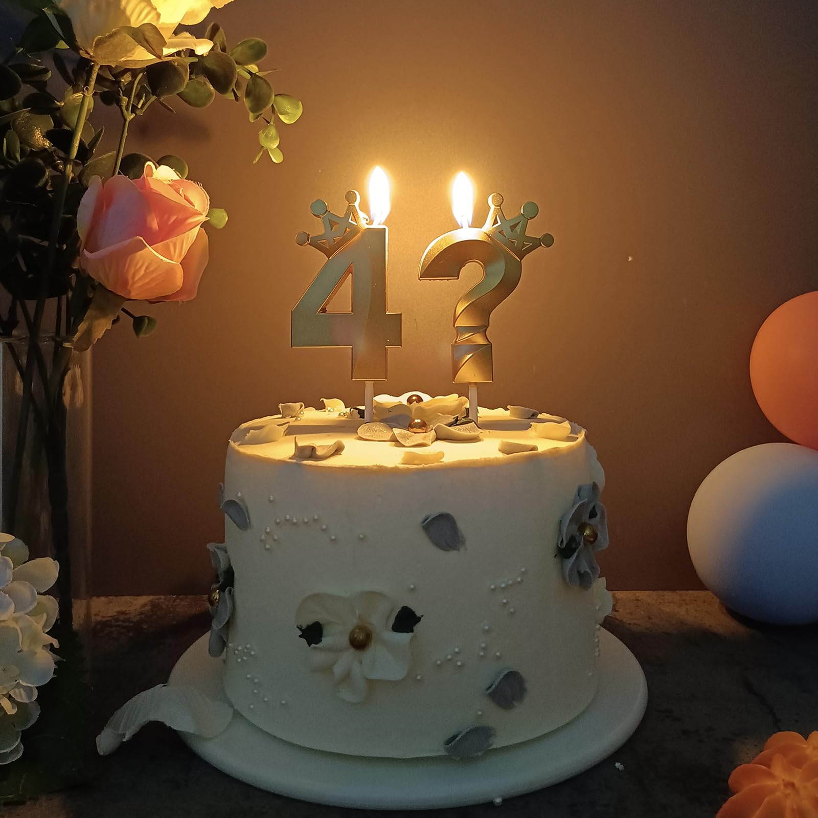 Velas De Aniversário De 46 E 64 Anos Para Bolo, Prata Número 46 64 3D Em Forma De Diamante, Decorações De Aniversário, Suprimentos De Festa Para Mulheres Ou Homens