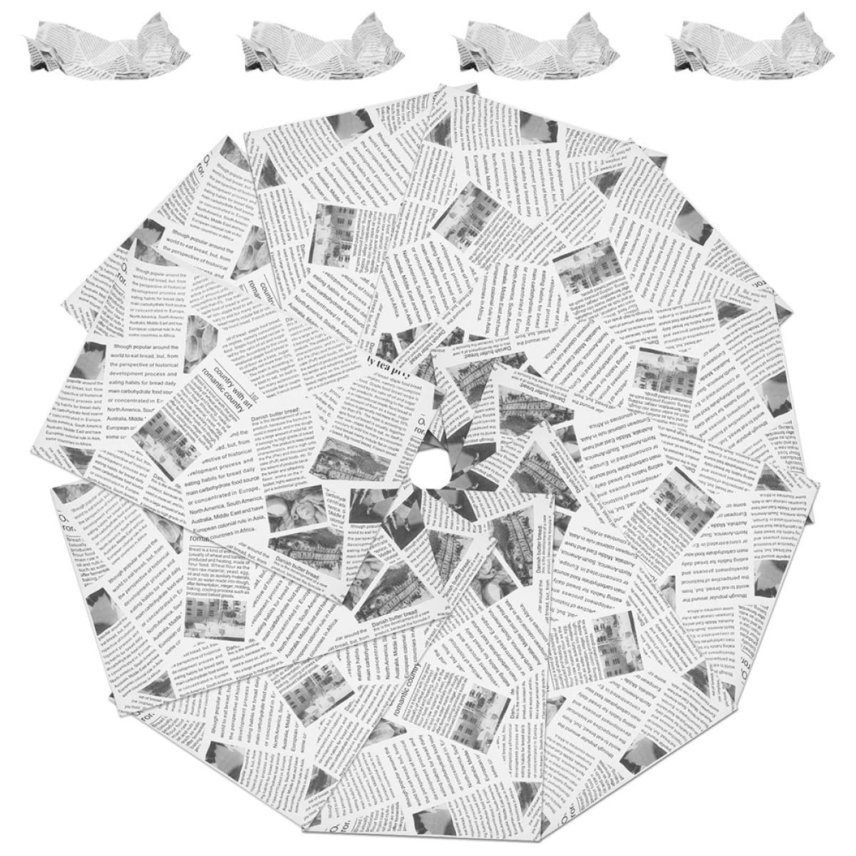 SOLUSTRE 120Sheets Retro Bread Papers Greaseproof Vintage Food Wrap for Sandwiches French Fries Fried Chicken Household Baking for Parties and Gatherings