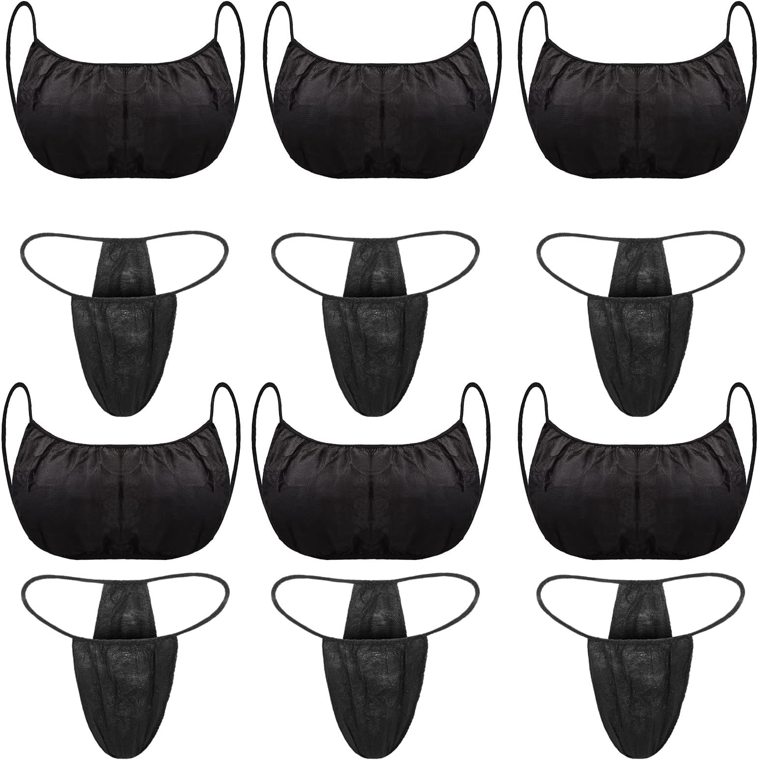 Yahenda 50 Pieces Disposable Bras and Panties for Spa Women Disposable Bikini Thong Underwear