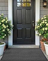 Vista 8 de DEXI - Tapete para puerta delantera para interiores y exteriores, tapete de bienvenida duradero y resistente, antideslizante, de perfil bajo, fácil