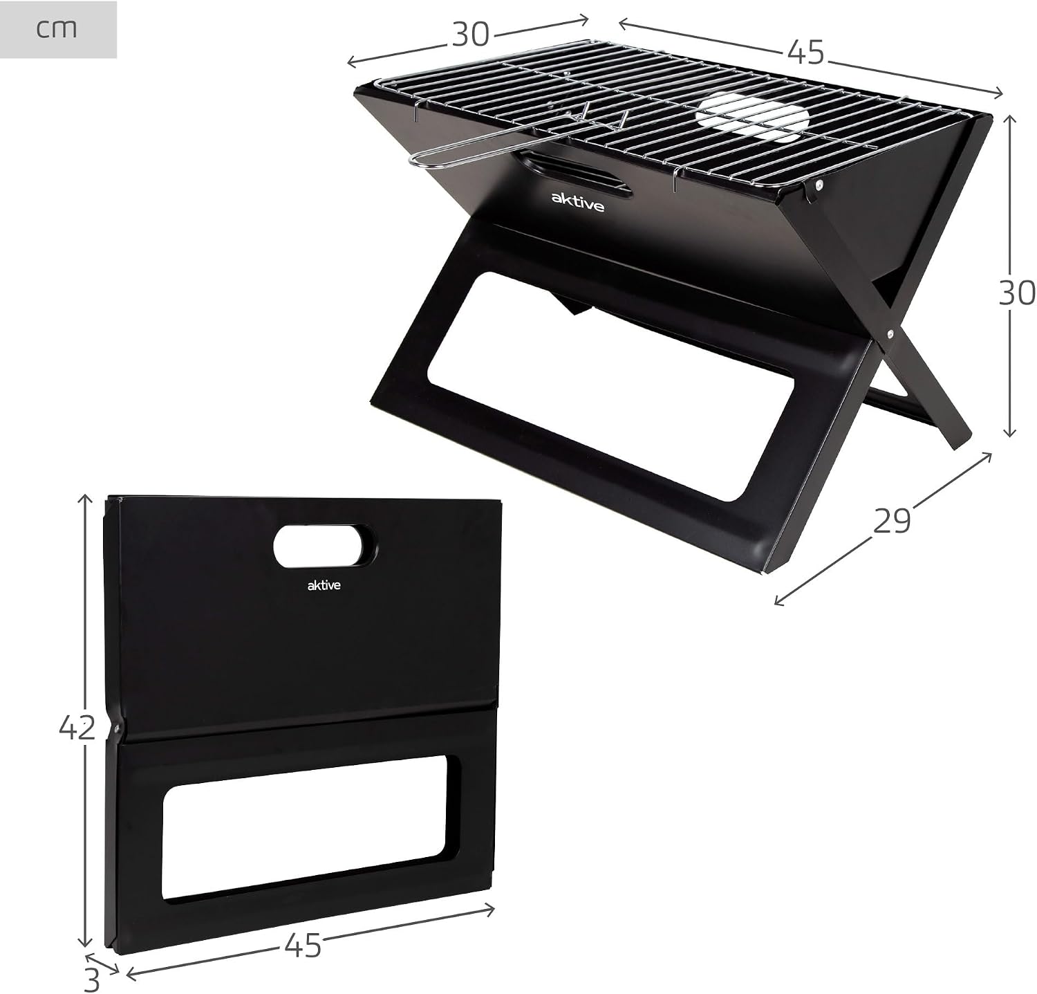 Détail des composants du barbecue Aktive - grille et base