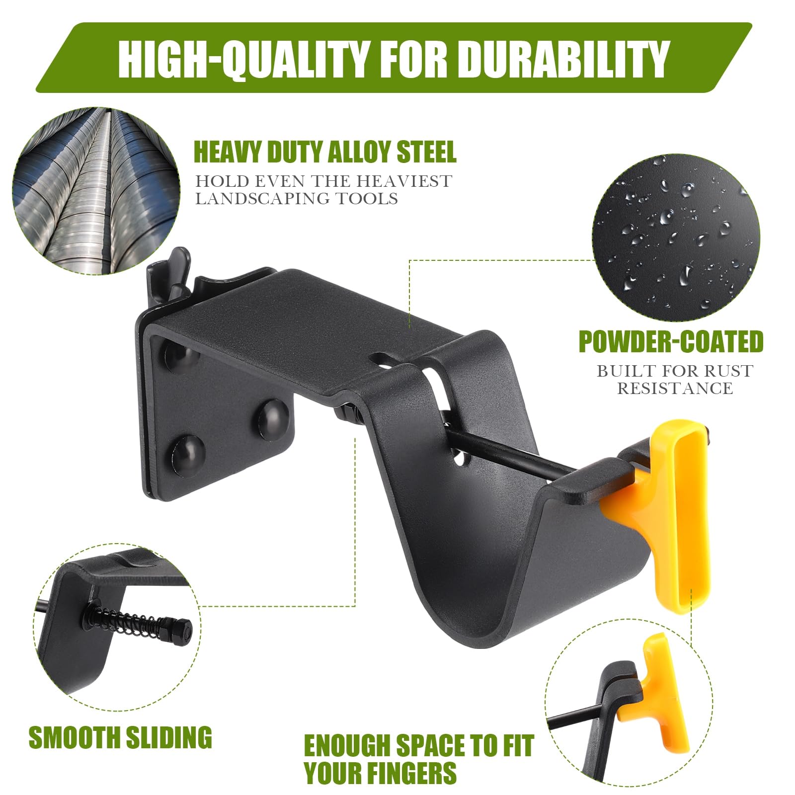 Tandefio Paquete de 2 soportes cerrados para remolque, de acero, para cortasetos, organizan herramientas de paisajismo en pista E en remolque o garaje. Accesorios de equipo