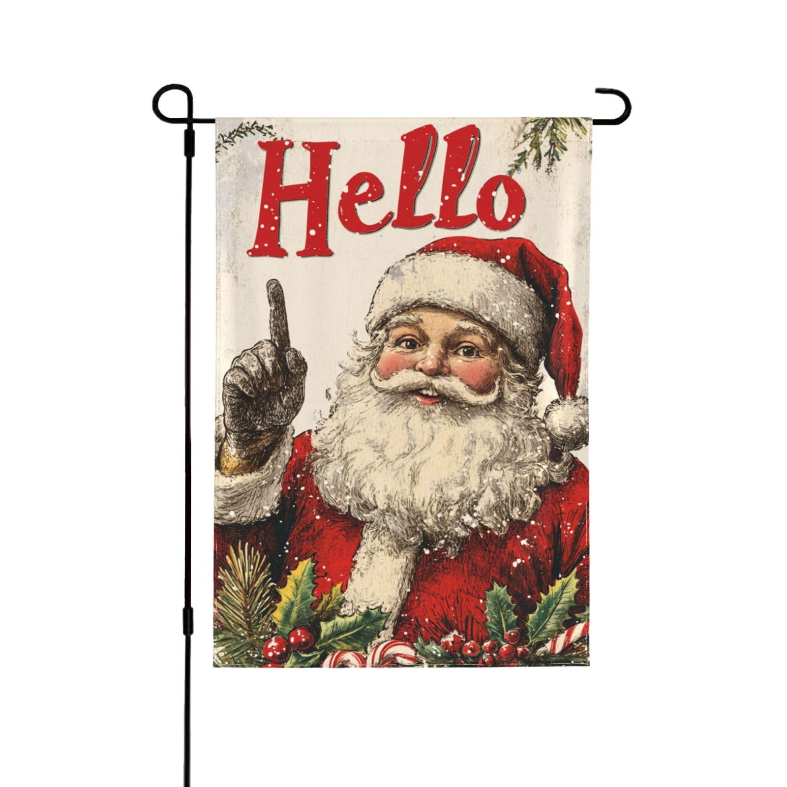 Santa Claus Garden Flag Vertical Double Sided Outdoor Yard Flags 12.5x18 Inch Burlap Banners Vertical Double Sided for Outdoor Decor Lawn