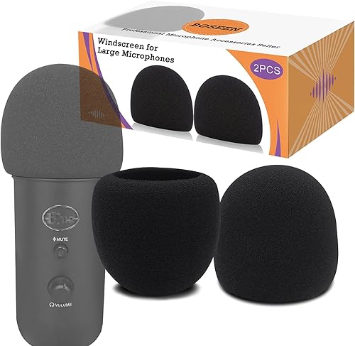 Parabrisas de micrófono de espuma para Blue Yeti - Filtro profesional Pop para micrófonos de 2.5 pulgadas de diámetro, funda de micrófono de esponja