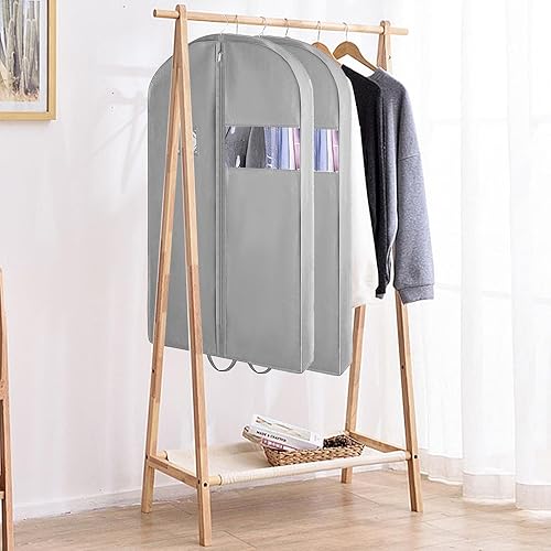 Miniatura 6 de 3 bolsas de ropa de 43 pulgadas para viajes, bolsa de ropa resistente para almacenamiento de ropa, bolsas de traje reforzadas para hombres de viaje,