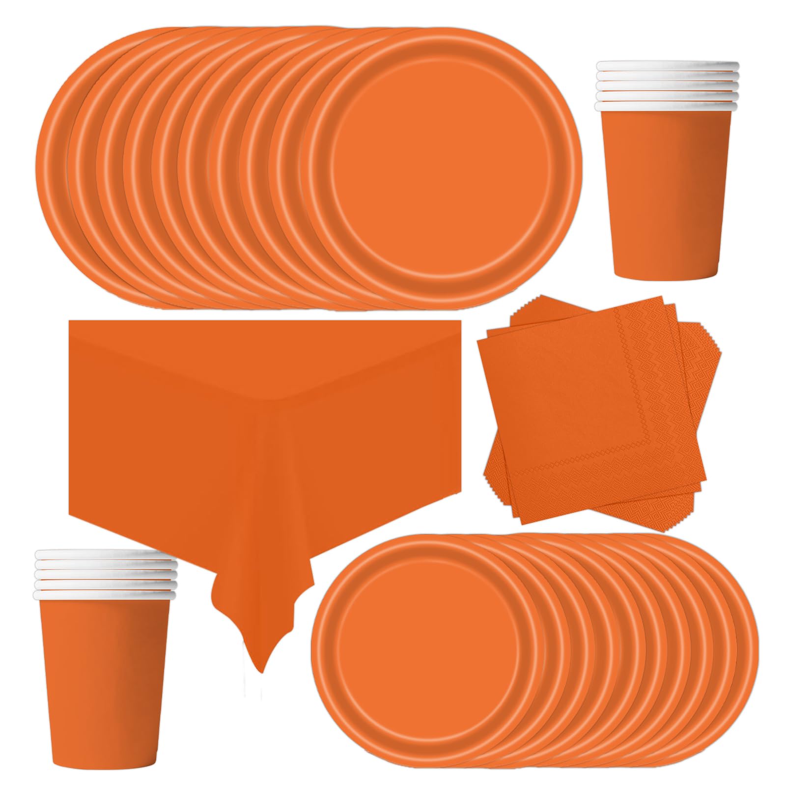 Set Stoviglie Per Feste POPOYU 69 Pezzi Giallo - Piatti, Bicchieri, Tovaglioli E Tovaglia Per 16 Ospiti | Compleanni, Matrimoni - Foto 8