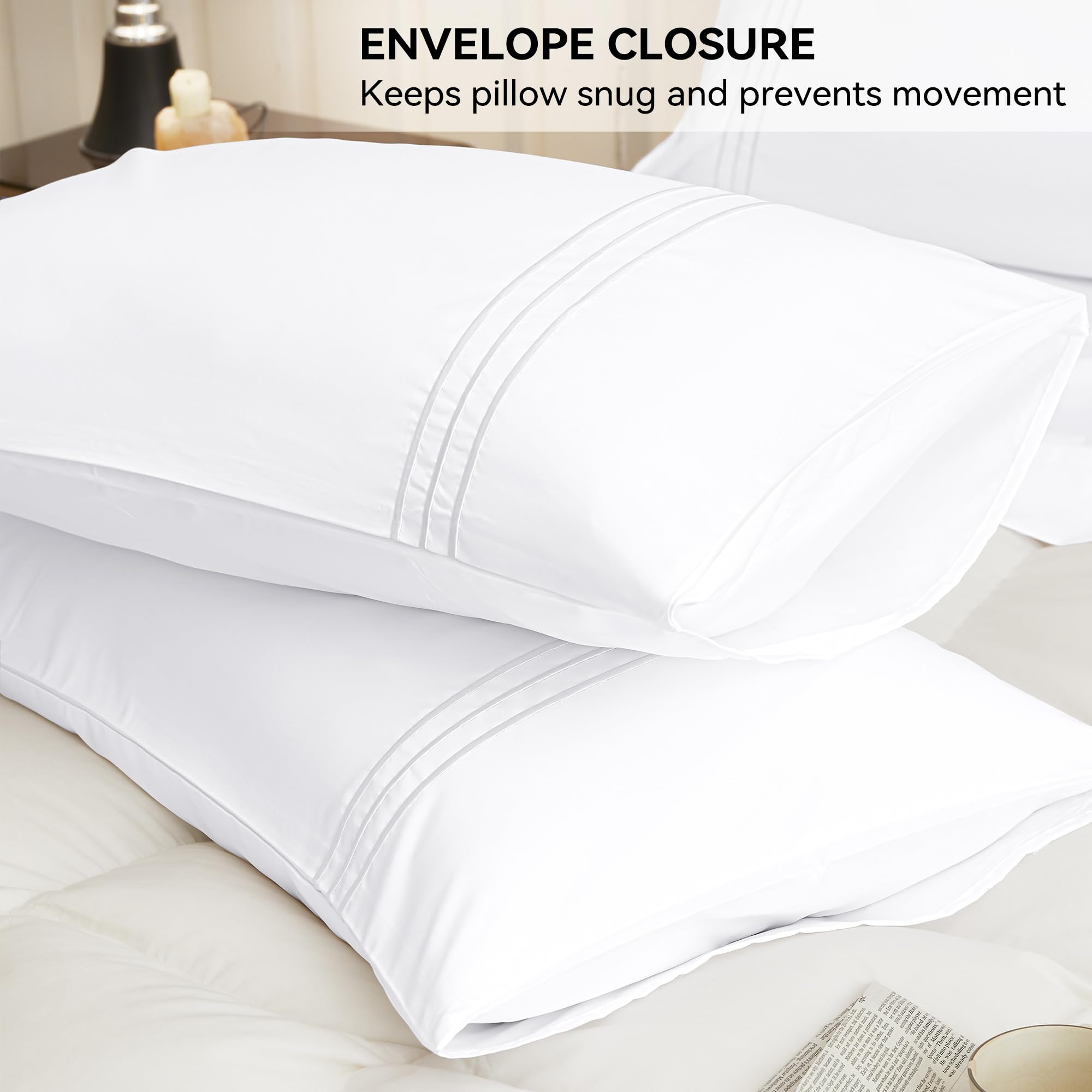 BELADOR Set di lenzuola per letto king size, morbide come la seta, 6 pezzi, lenzuola con angoli profondi con elastico, traspiranti, lenzuola da hotel e federe, senza pieghe, Oeko-Tex