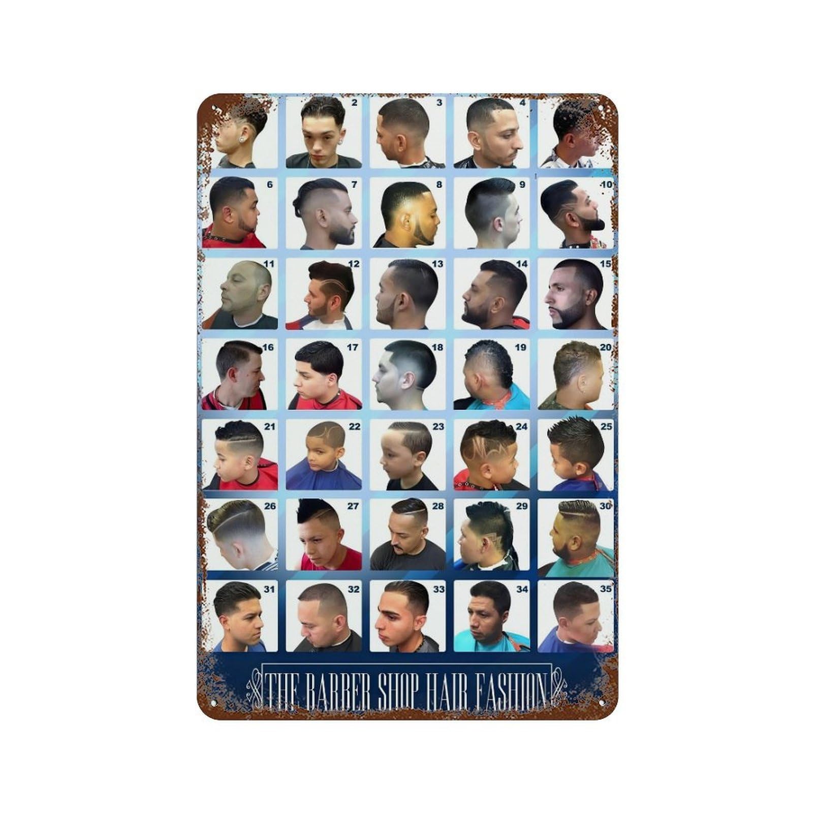 xiaoxiaoshen Barber Shop Fashion Hairstyle (8) Wall Decor Art Metal Tin Poster Modern Home Decor Art Home Bar Shop Decorations Vintage Sign 30x20cm