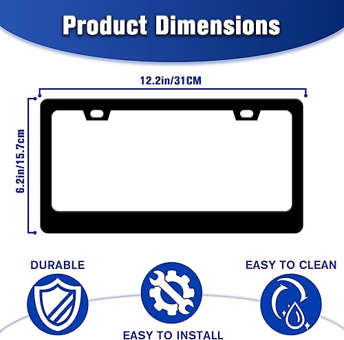 Miniatura 3 de Our Favorite People Call Us - Marco para placa de matrícula con texto divertido, soporte para placa de matrícula de acero inoxidable con tornillos