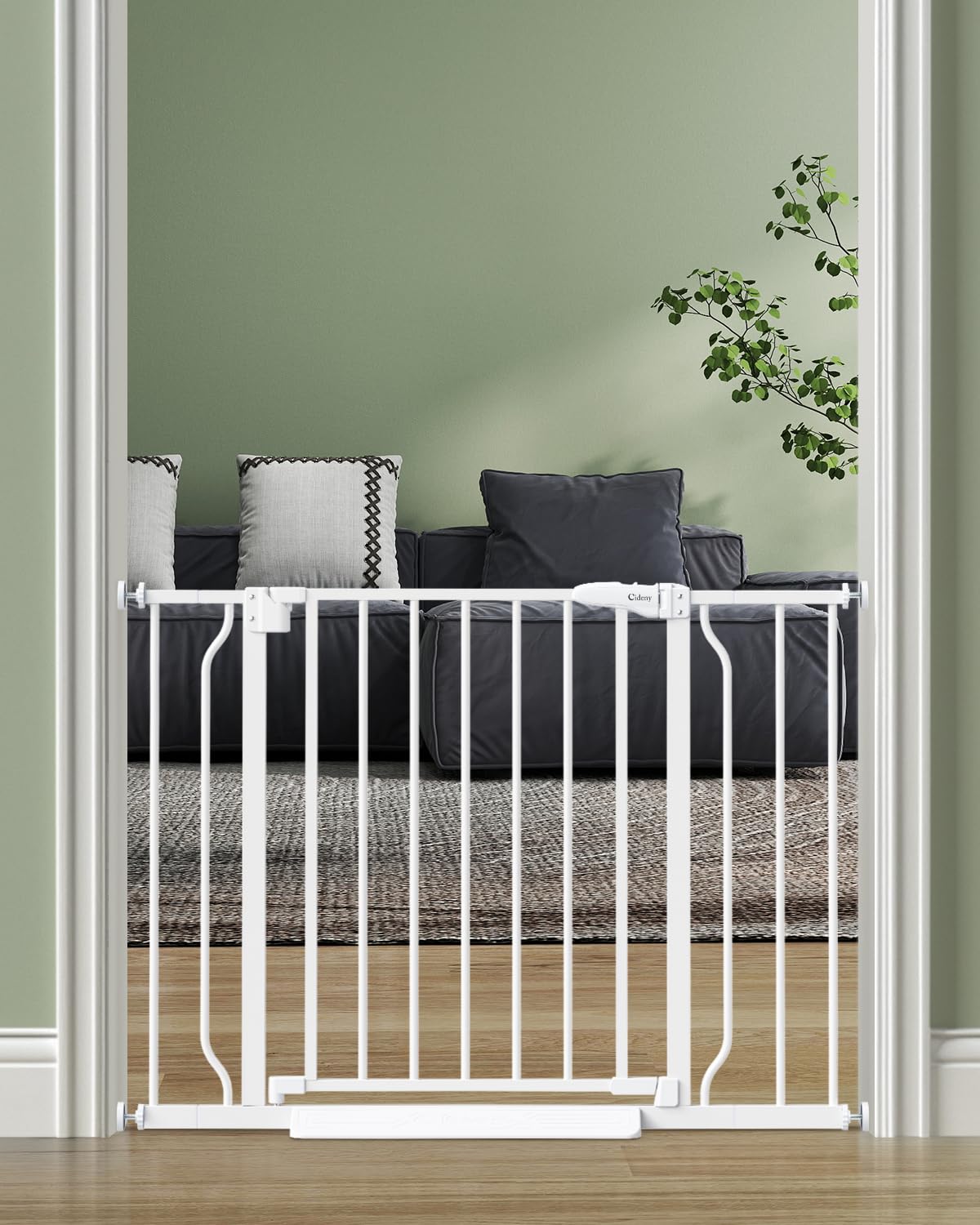 Cideny Baby Gate No Drilling, 29"-40" Auto Close Dog Gate Indoor for Doorways & Stairs, Pressure Mounted Adjustable Pet Gate, Easy Walk Through Child