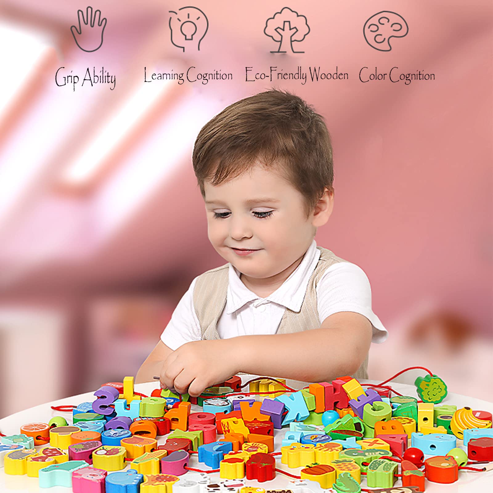 Threading Fruits Toy Fruit Shape Montessori Threading Toys For Children ...