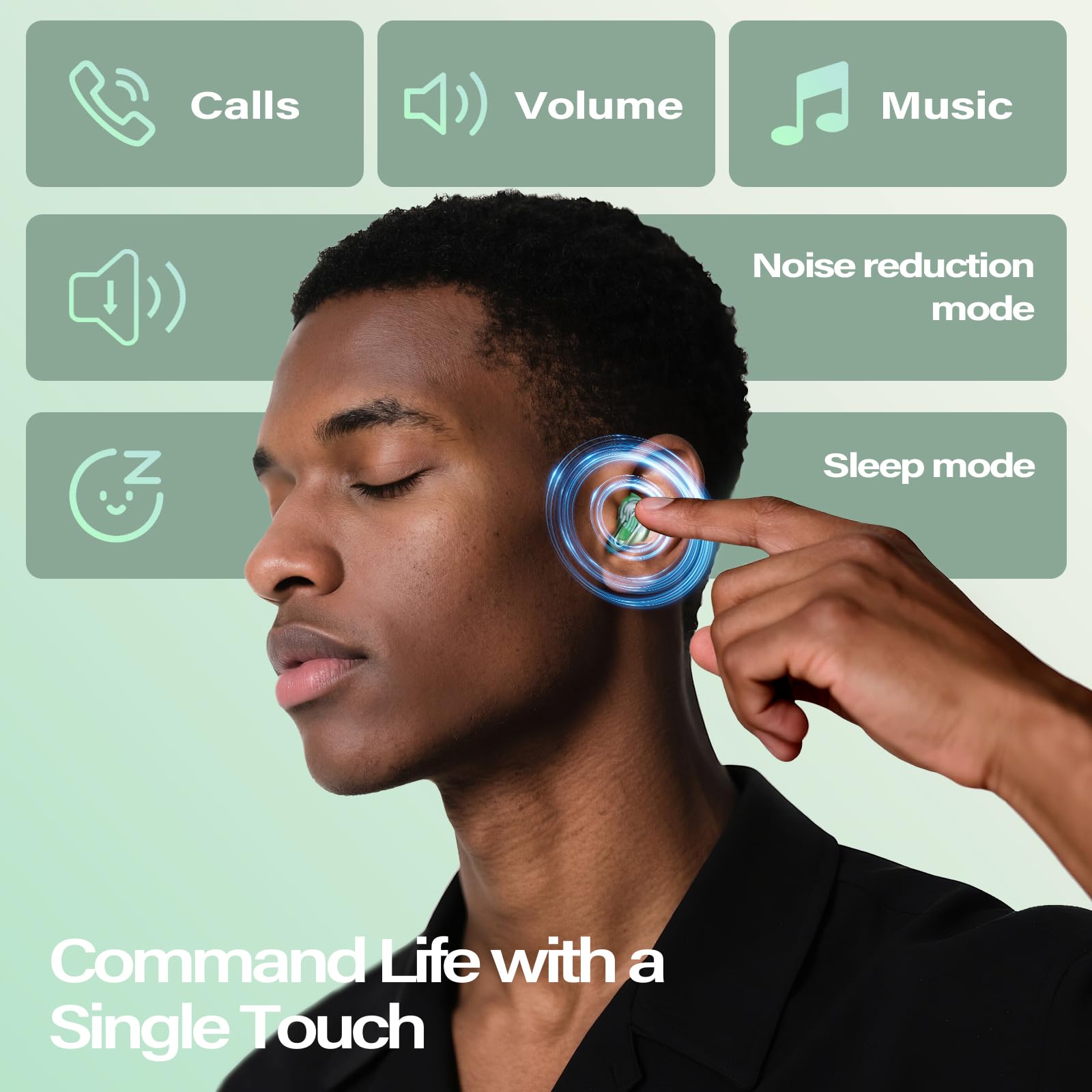Sleep Earbuds, Mini ANC Wireless Earbuds in Ear, Bluetooth 5.4 Sleep Headphones Design for Side Sleeper, 48H Bass Stereo Earp — view 6