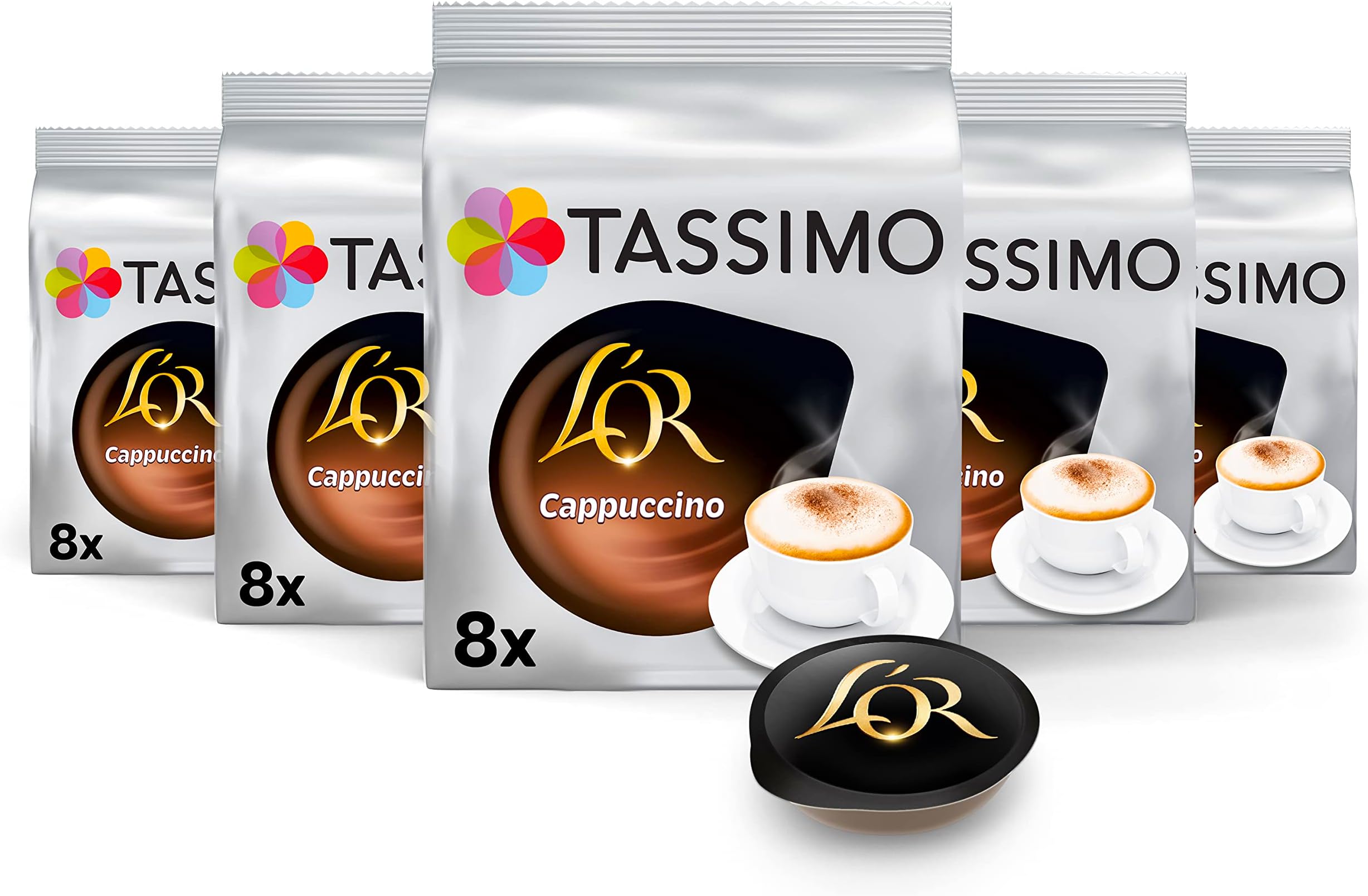 L'Or Cappuccino 8 Discs Roasted Coffee + 8 Discs Concentrated Milk
