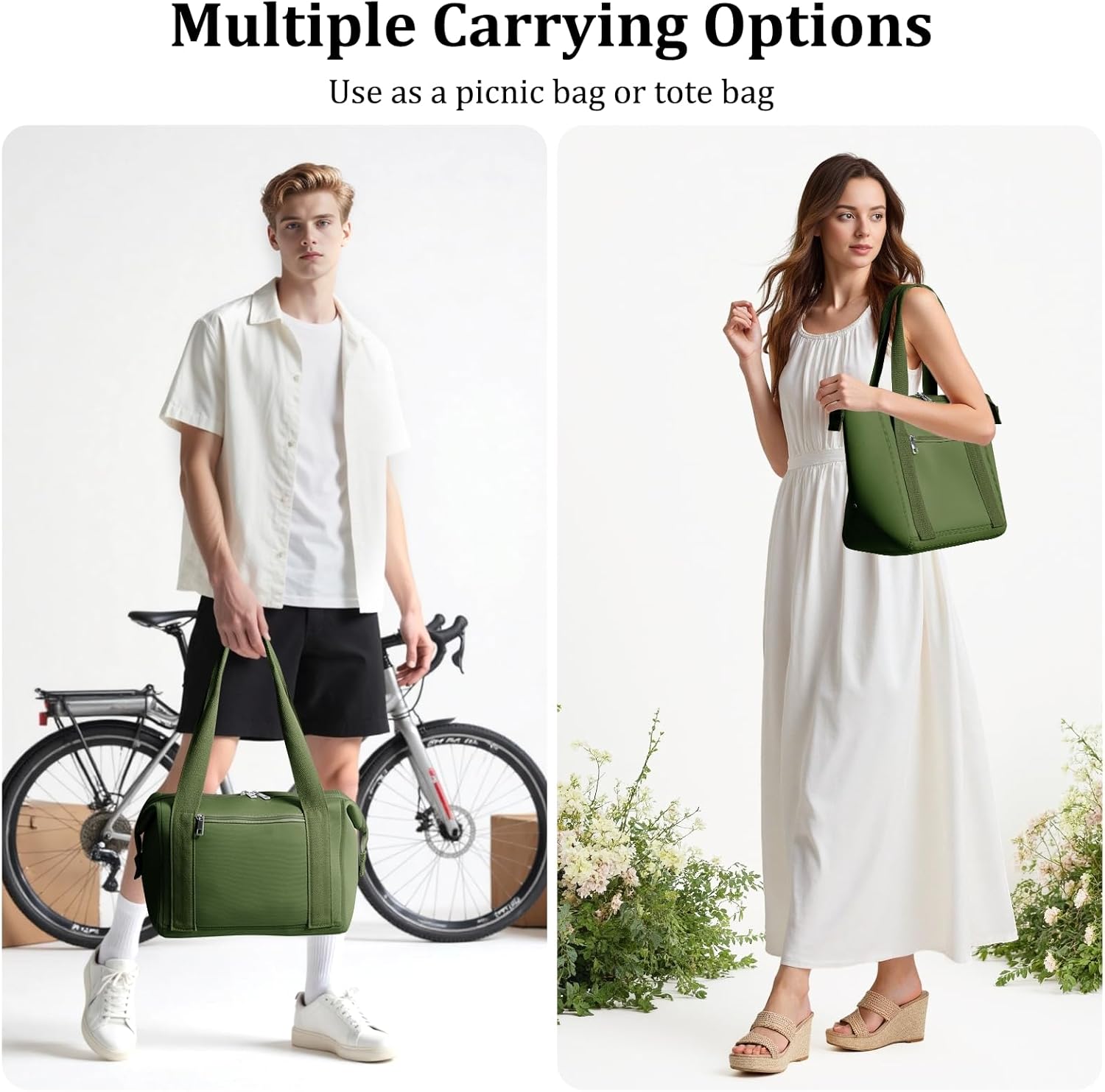 MEXS Neoprene Lunch Bag For Women, 15L-Large Leakproof Insulated Lunch Box Bag, Machine Washable Lunch Bags, Tear-Resistant, Stain-Resistant, Reusable Lunch Tote for School/Work/Travel - Image 8