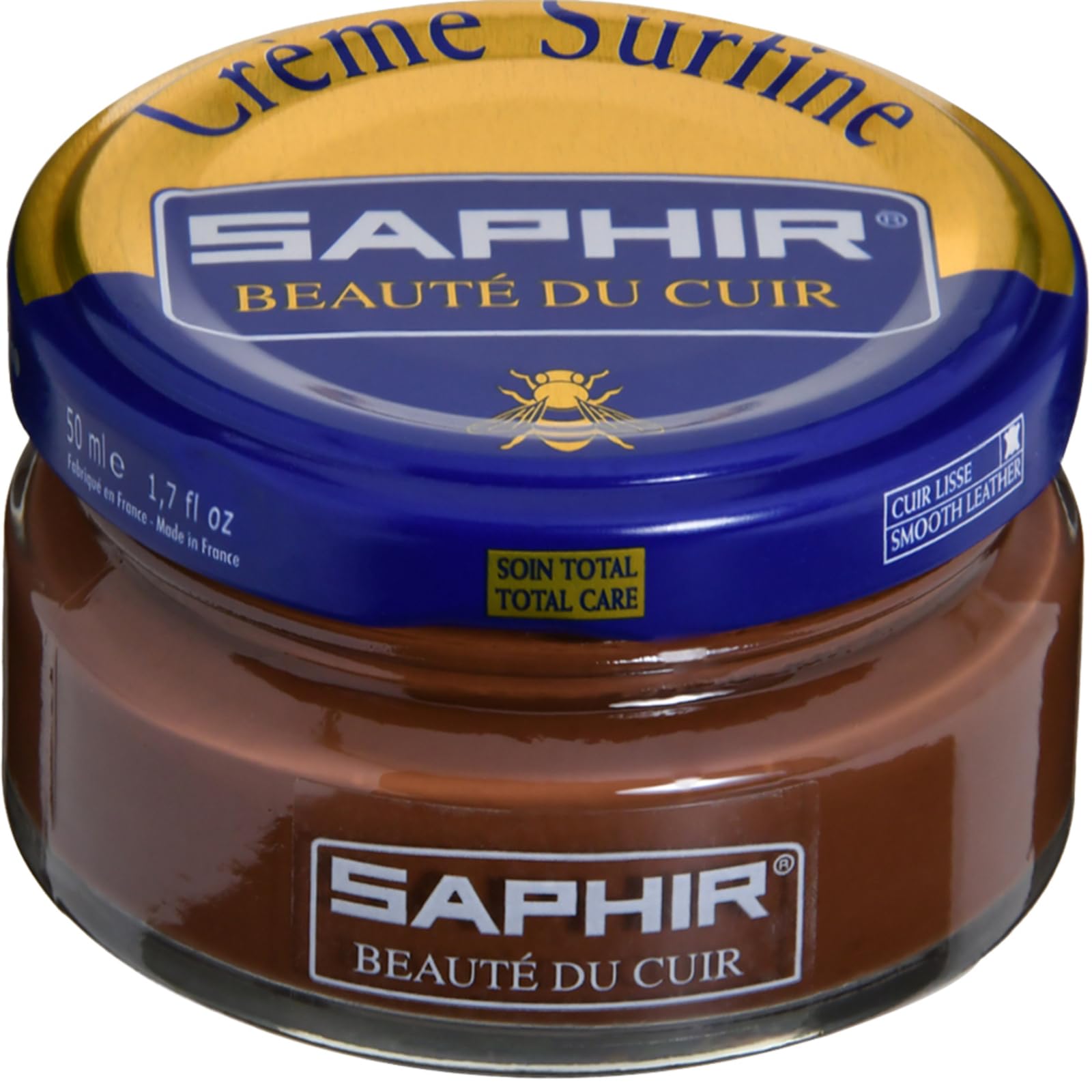 Saphir 9550032 Fine Beeswax Shoe Cream and Polish, 1.7 fl oz (50 ml), Emulsifying, Moisturizing, Recoloring, Glossy