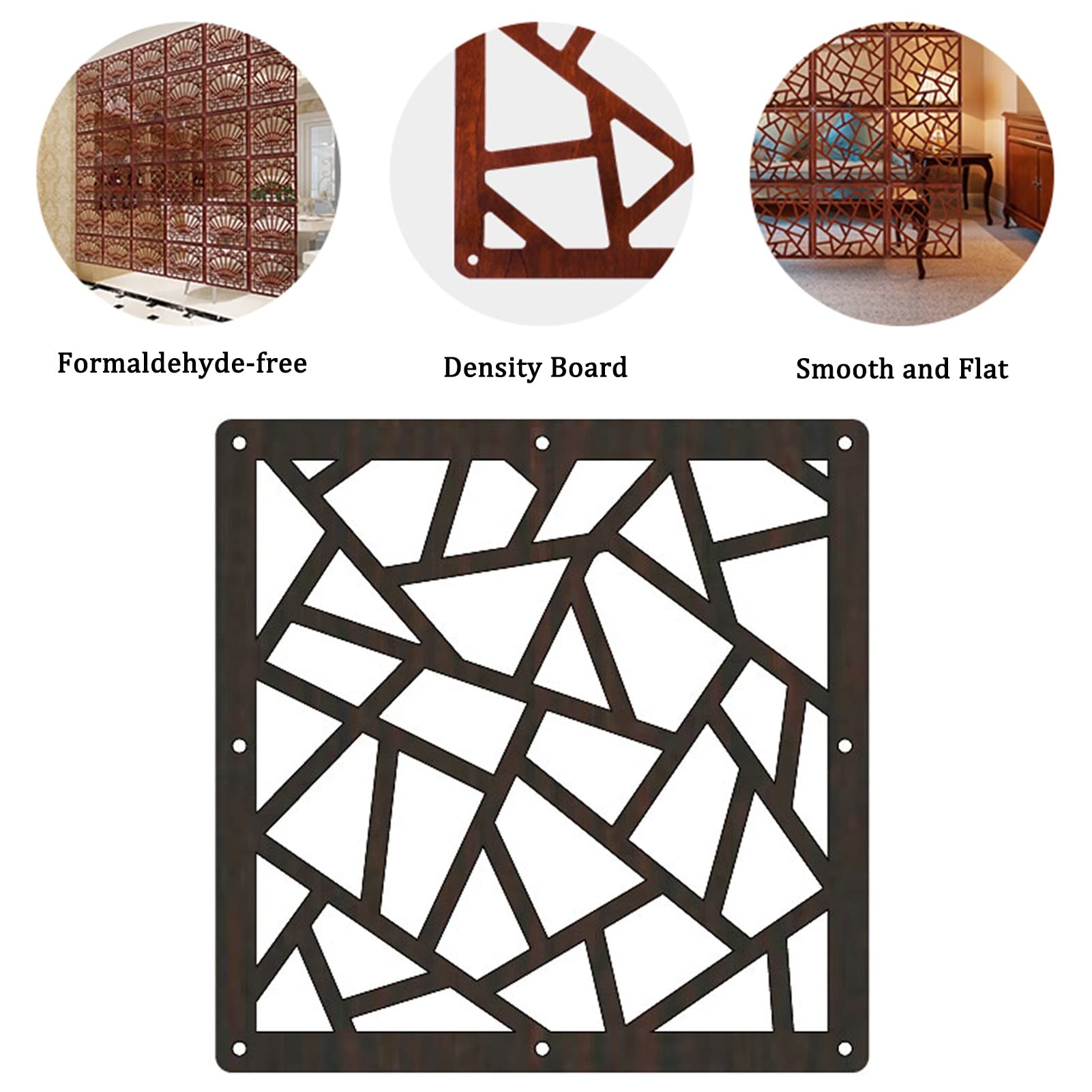 Divisorio dorato in legno-plastica per casa, ufficio, hotel e bar, facile installazione fai da te, 6 pannelli decorativi, stile 4
