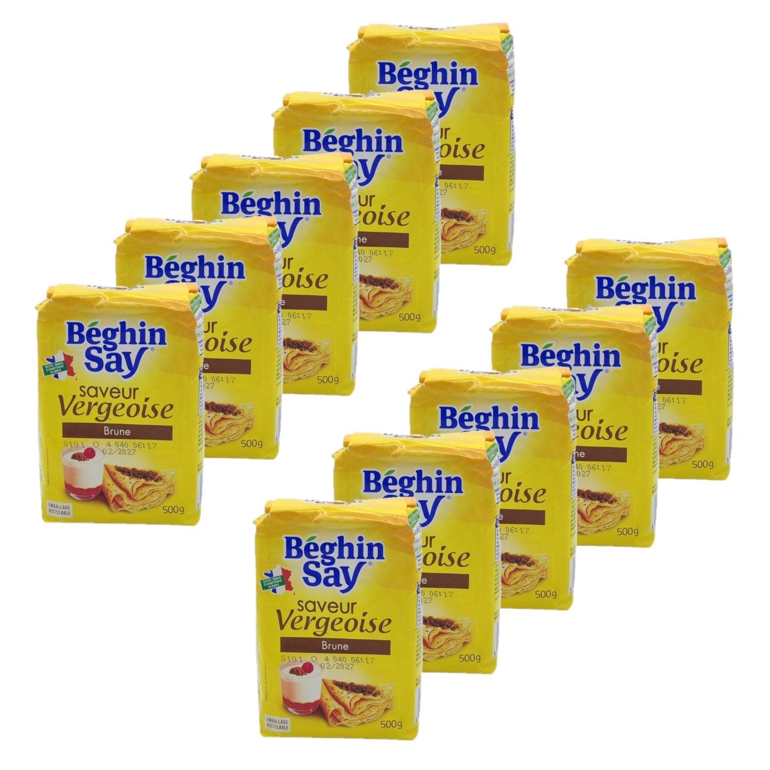 Zestaw 10x brązowy cukier vergeese - opakowanie 500g