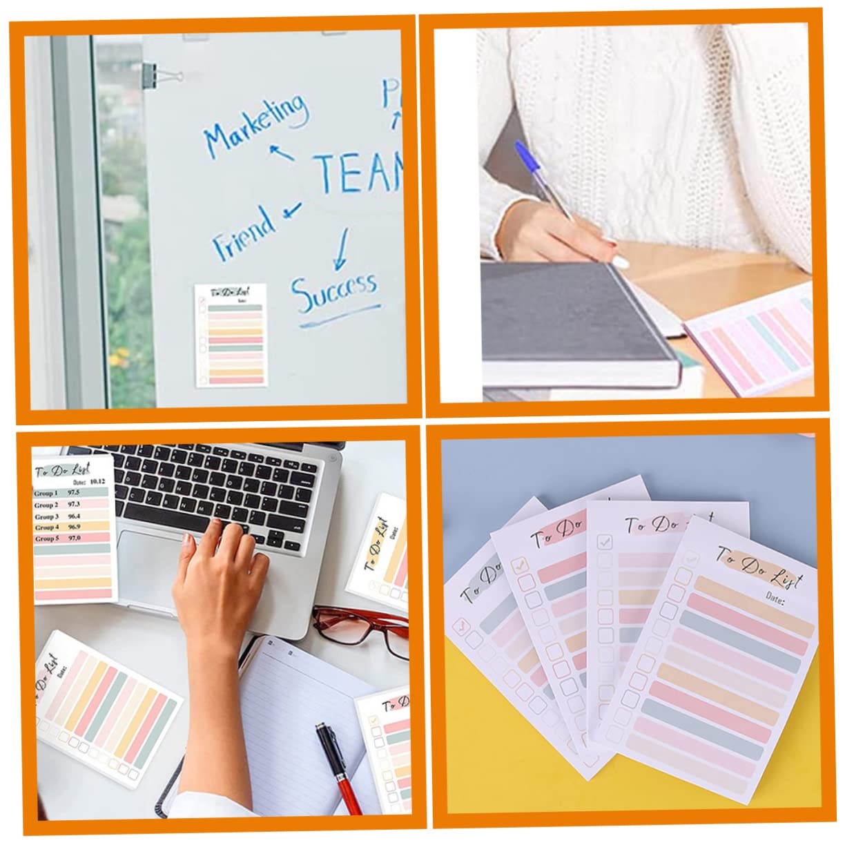 Veemoon 5 Stück Bunte Haftnotizen Teiliges Set Tragbare Notizblöcke für To Do Listen Selbstklebende Memo Sticker für Büro Schule und Zuhause