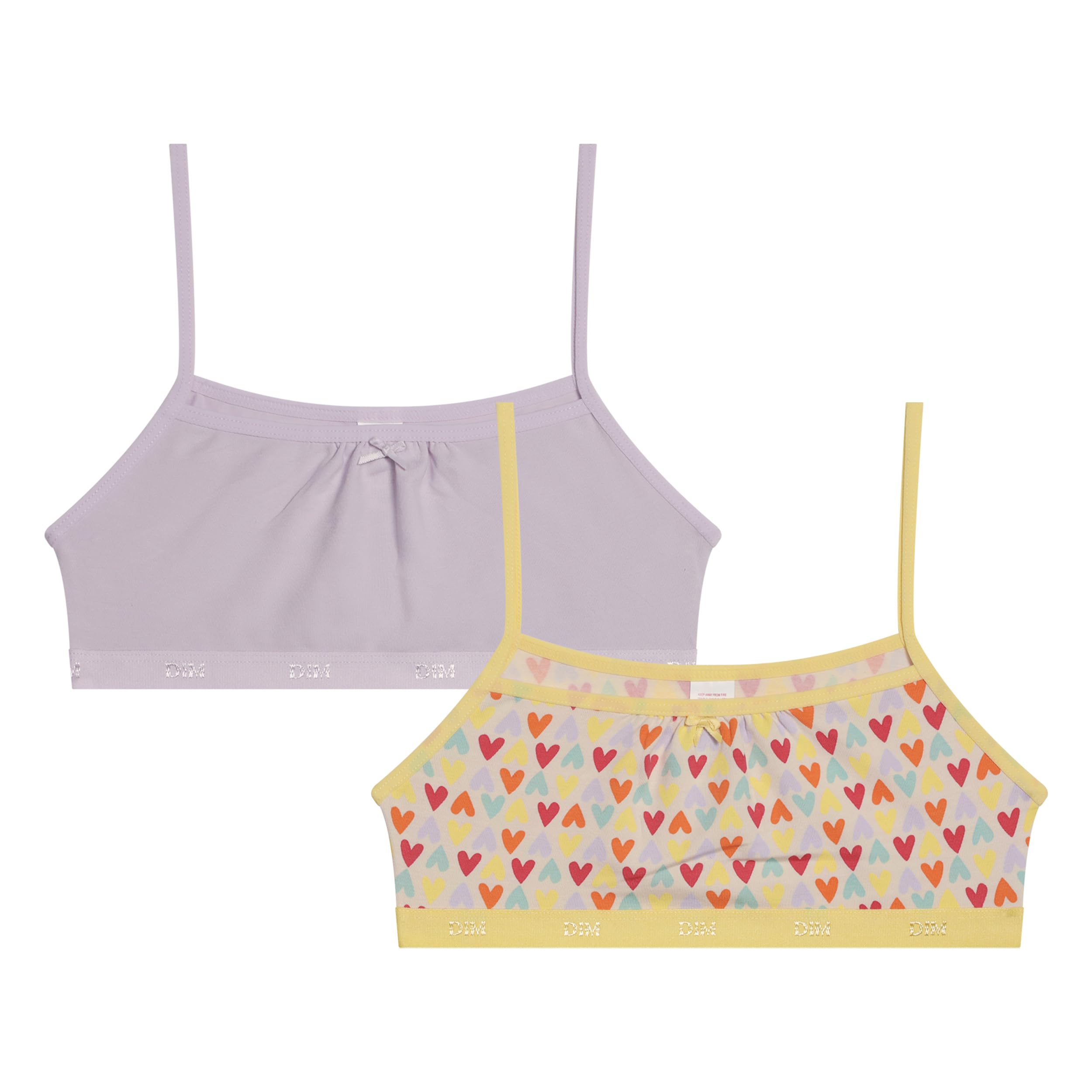 Dim Lot de Brassières Les Pockets Coton Fille x2