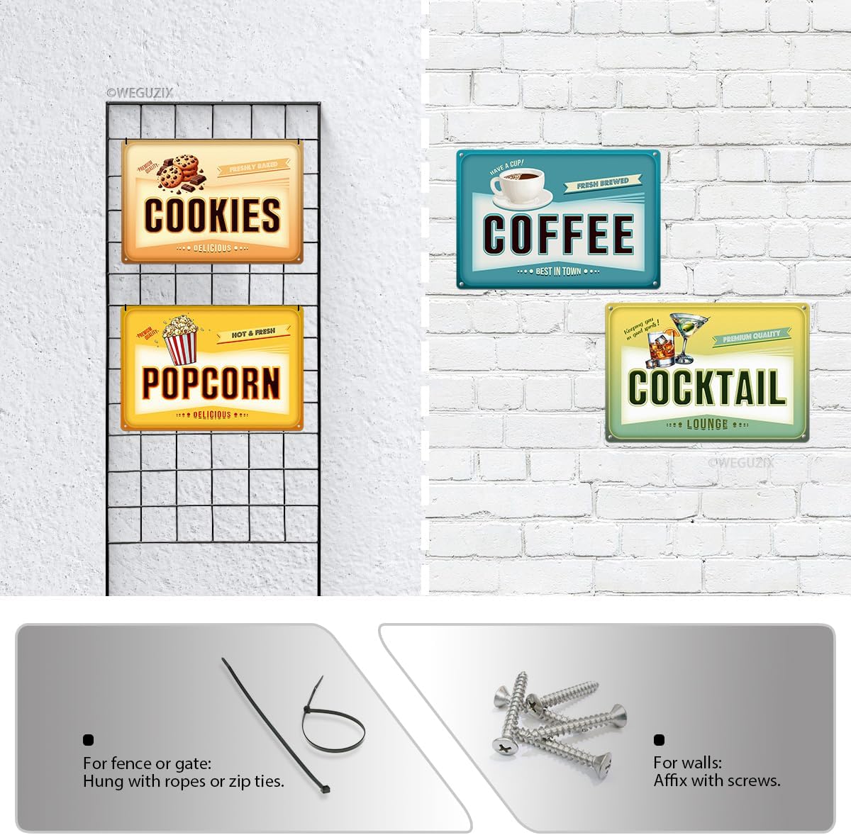 Funny Coffee Metal Sign Retro Food Snacks Tin Signs Wall Art Poster Wall Decor for Home Bar Kitchen Coffee Corner Playroom Cinema Cafe Restaurant 12x8 Inch Aluminium Hanging Plaque image 5