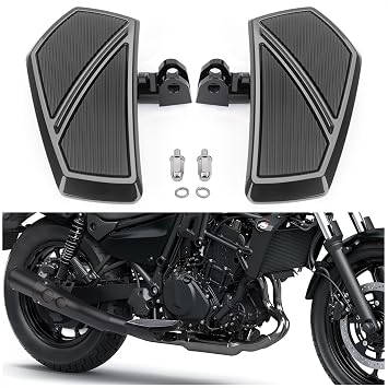 Anti-Slip Rider Floorboards Compatible with Honda Rebel 300 500 CMX300 CMX500 2017-2025 Front Footpegs Driver Aluminum Highway Pegs Accessories Gloss Black B
