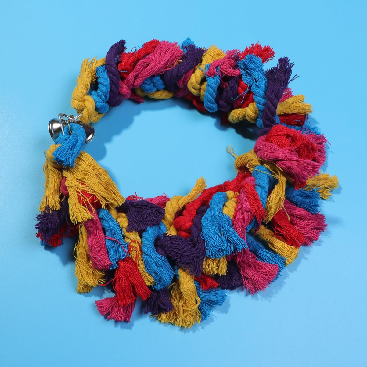 Happyyami Kreatives Vogelspielzeug Aus Baumwollseil Mit Integrierter Glocke Schwingendes -Spielzeug Für Papageien Nymphensittiche Und Andere Kleine Vögel Farben Zufällig