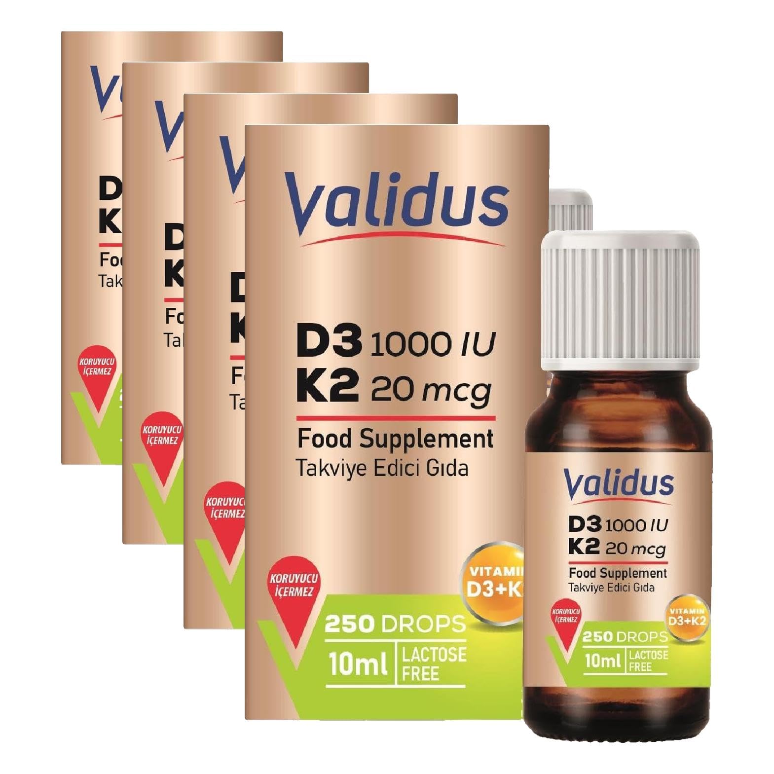 Validus Vitamin D3 + Vitamin K2 Drops 10 ml (4 paketi)