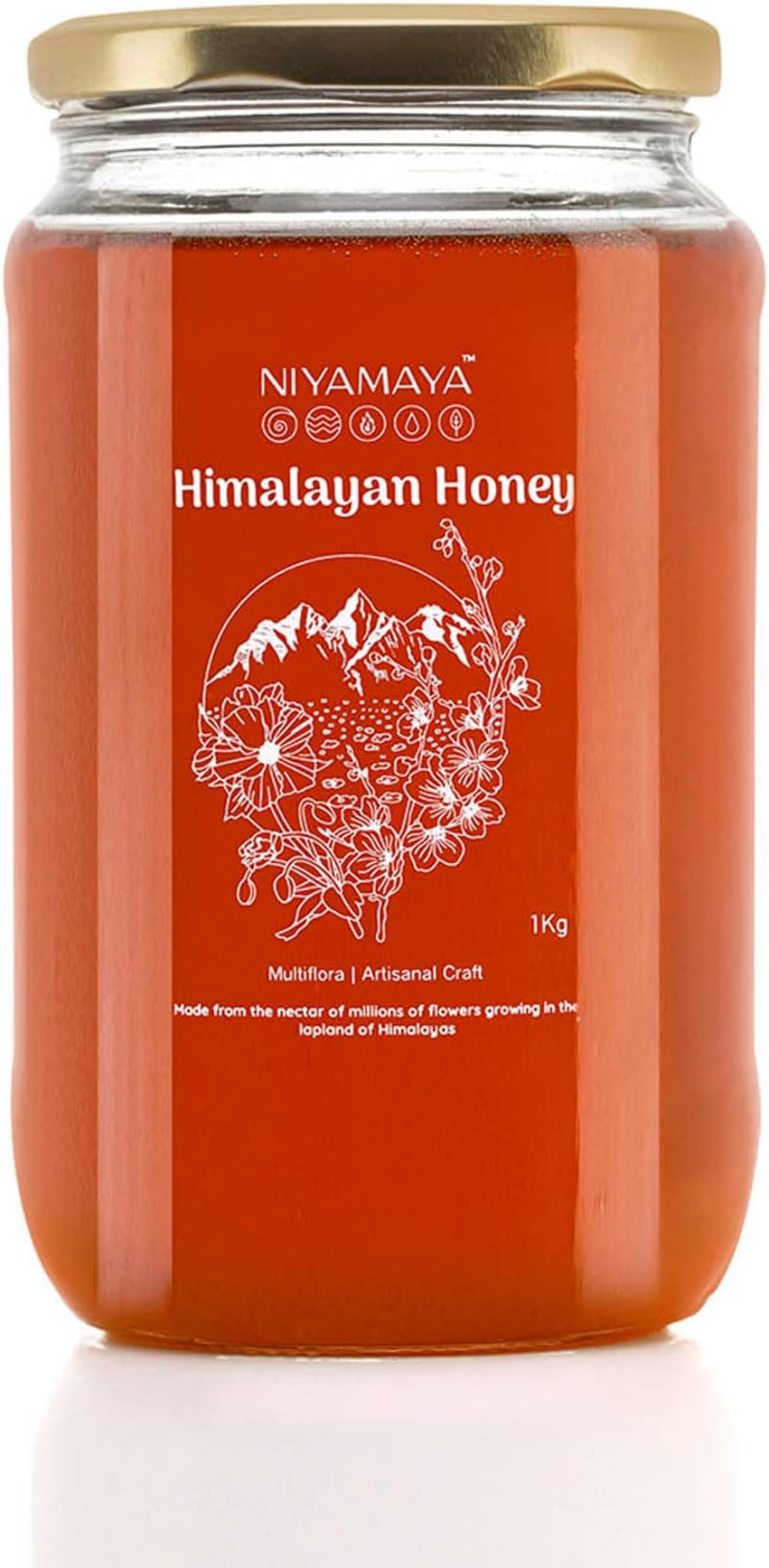 NIYAMAYA Himalayan Honey 1 kg Jar | 100% Pure & Natural Raw Honey | Unprocess...
