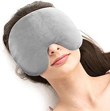 Aroma Season Face Heating Mask for Sinus, Microwave Heating Pad, Heated Eye Mask for Migraine Relief, 100% Natural Fillings, Washable, Lavender Scent, Gifts for Family Friends (Grey)
