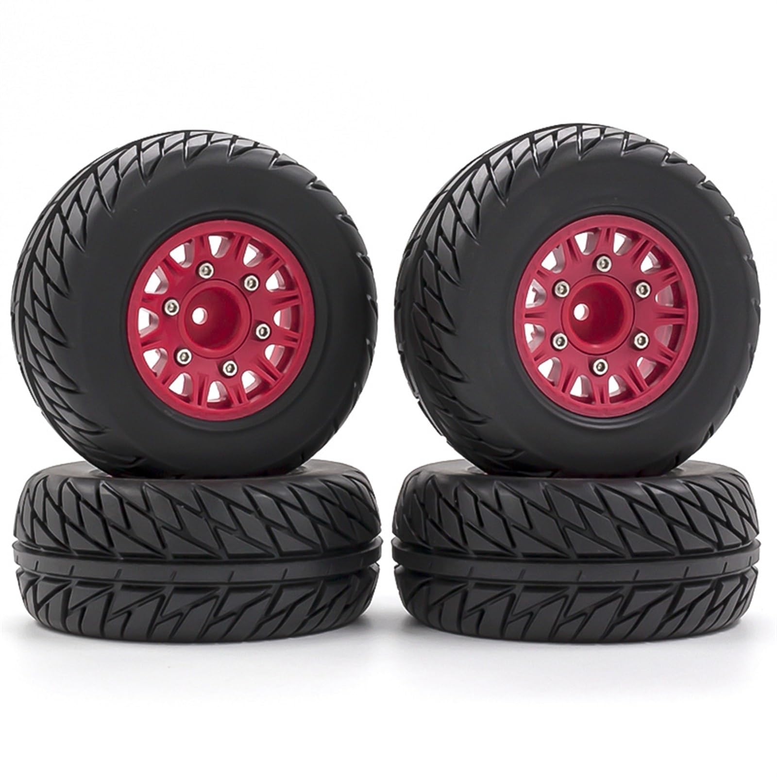 RC Pneus Jante Compatible avec HSP pour HPI pour Redcat pour Tamiya RC 1/10 Voiture pour 12/14/17mm 4Pack 75mm Moyeu Hexagonal Jantes Jeu De Pneus