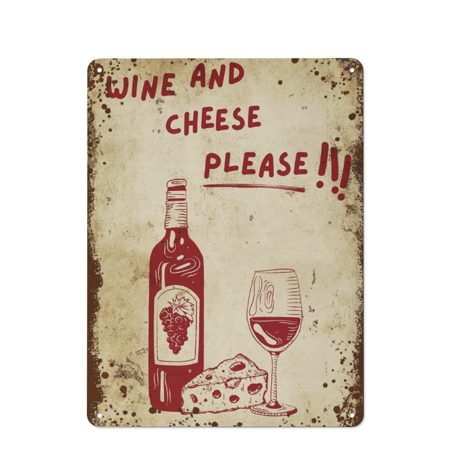 Kwqdozf Style-10 12X16inch Wine And Cheese Place, Red Wine Art, Funny Home Wall Art Decorati