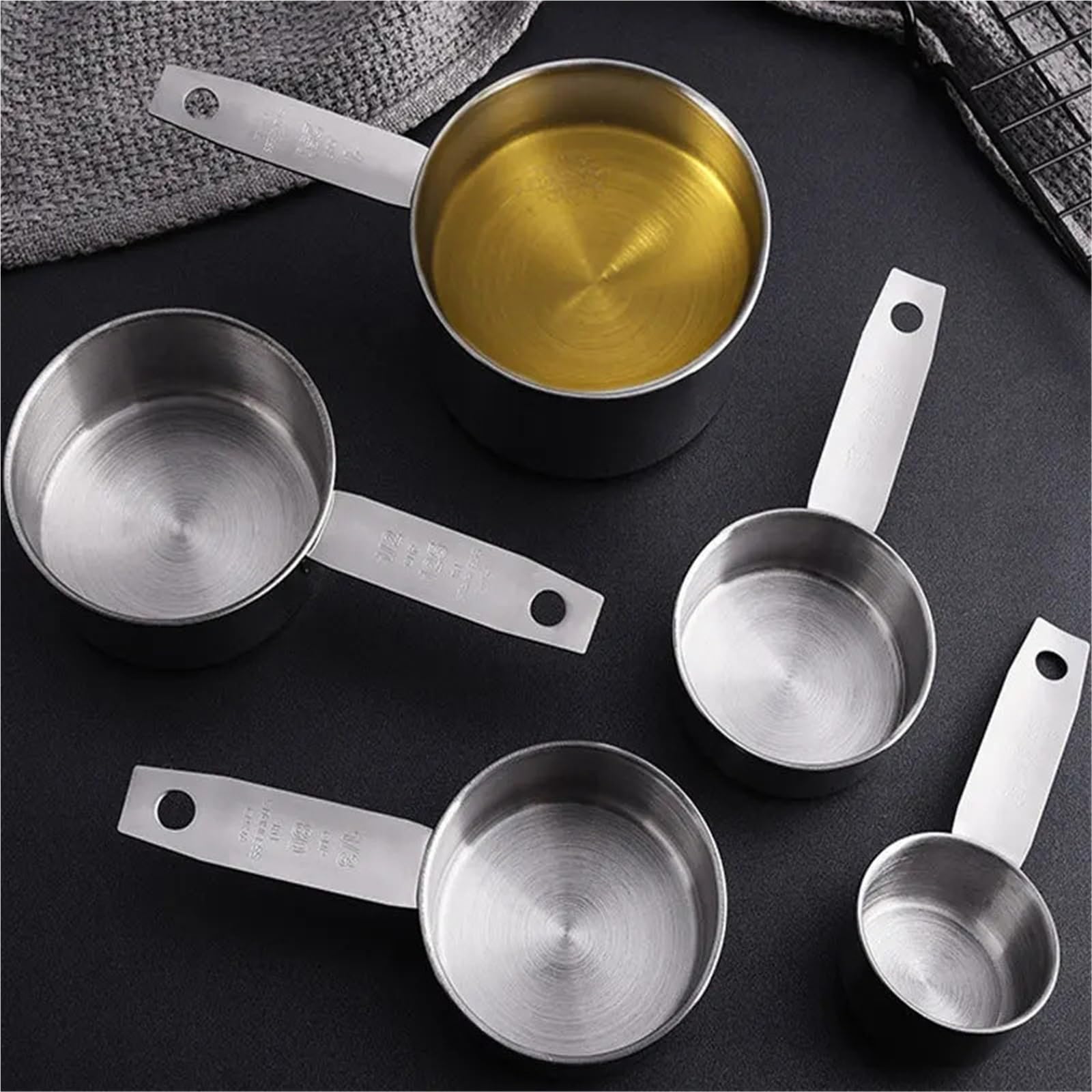 Messbecher, stapelbares Küchen-Messlöffel-Set | Set aus Messbechern und Löffeln aus Edelstahl