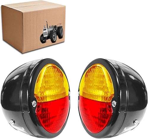 2 conjuntos de luces traseras de luces traseras, cuerpo negro, anillo negro, lente rojo/ámbar con bombillas de 12 V para Ford modelo A modelo