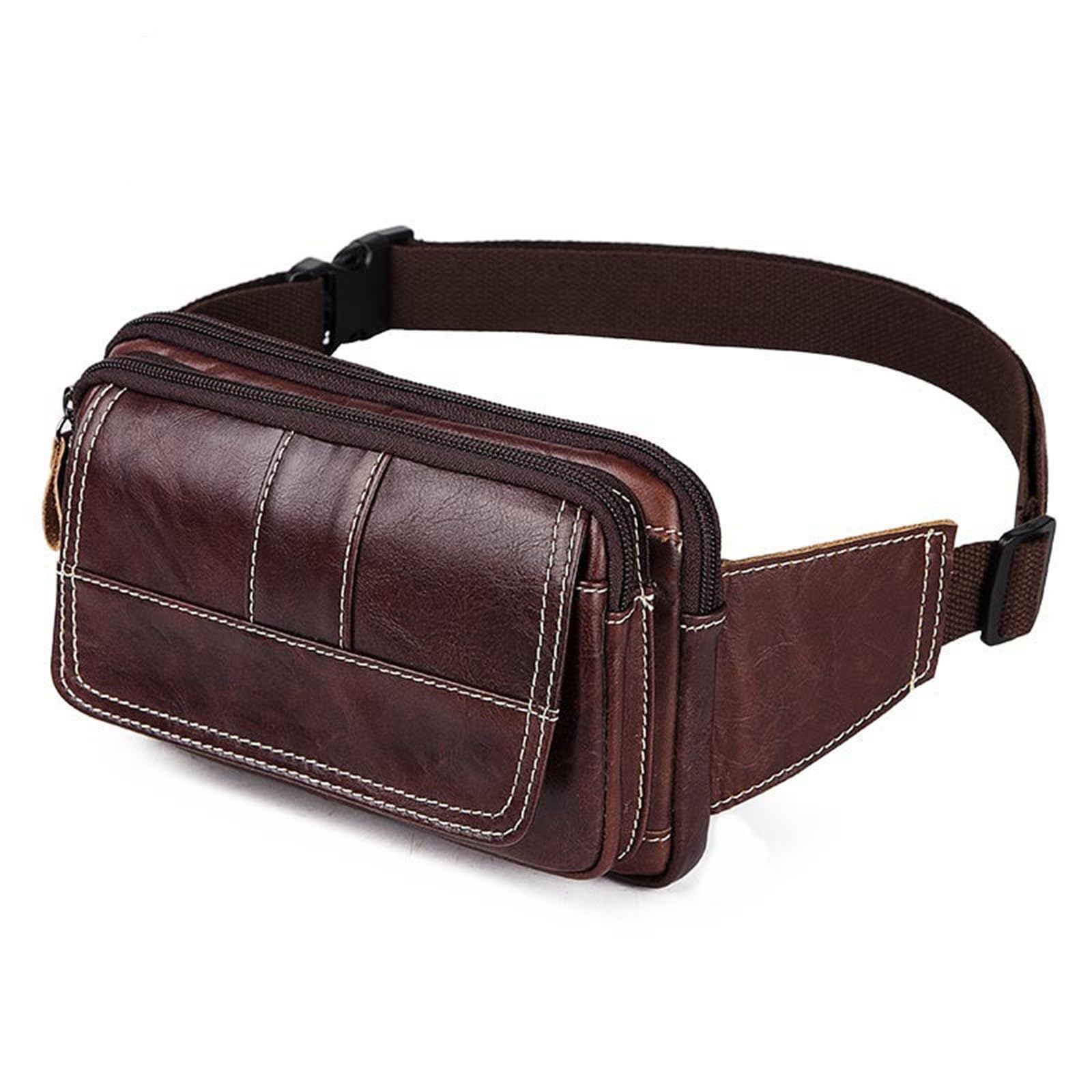 Męskie nerki dla mężczyzn, wielofunkcyjna torba na klatkę piersiową, retro torba crossbody, odpowiednia do treningu na świeżym powietrzu, podróży, Brązowy, 21x4.5x13.5cm