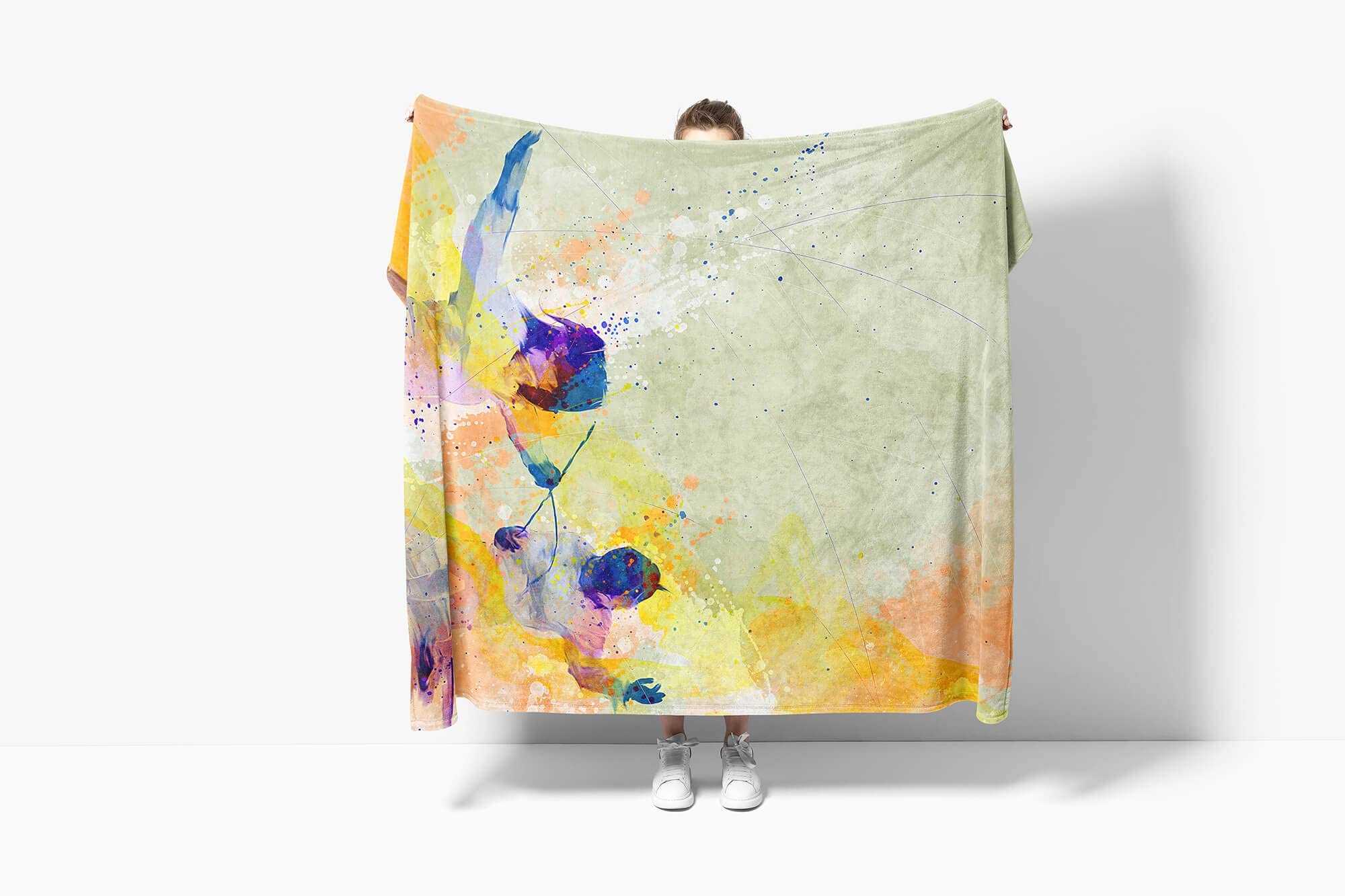SplashArt Sport Handtuch Strandhandtuch Saunatuch Kuscheldecke Kunstvoll Fechten III SPOR Größe 180 x 130 cm (Tagesdecke - Sherpa Flies)