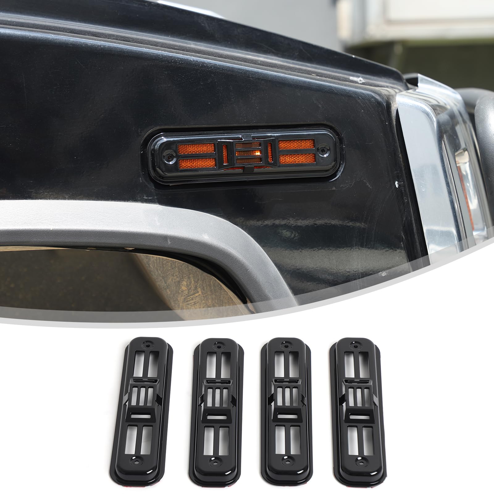 Turn Signal Light Cover Compatible with Hummer H2 2003-2009?Smoked Side Blinker Light Cover Guard, Car Side Marker Light Grill Protector Cover, Side Marker Light Covers Guard Accessories