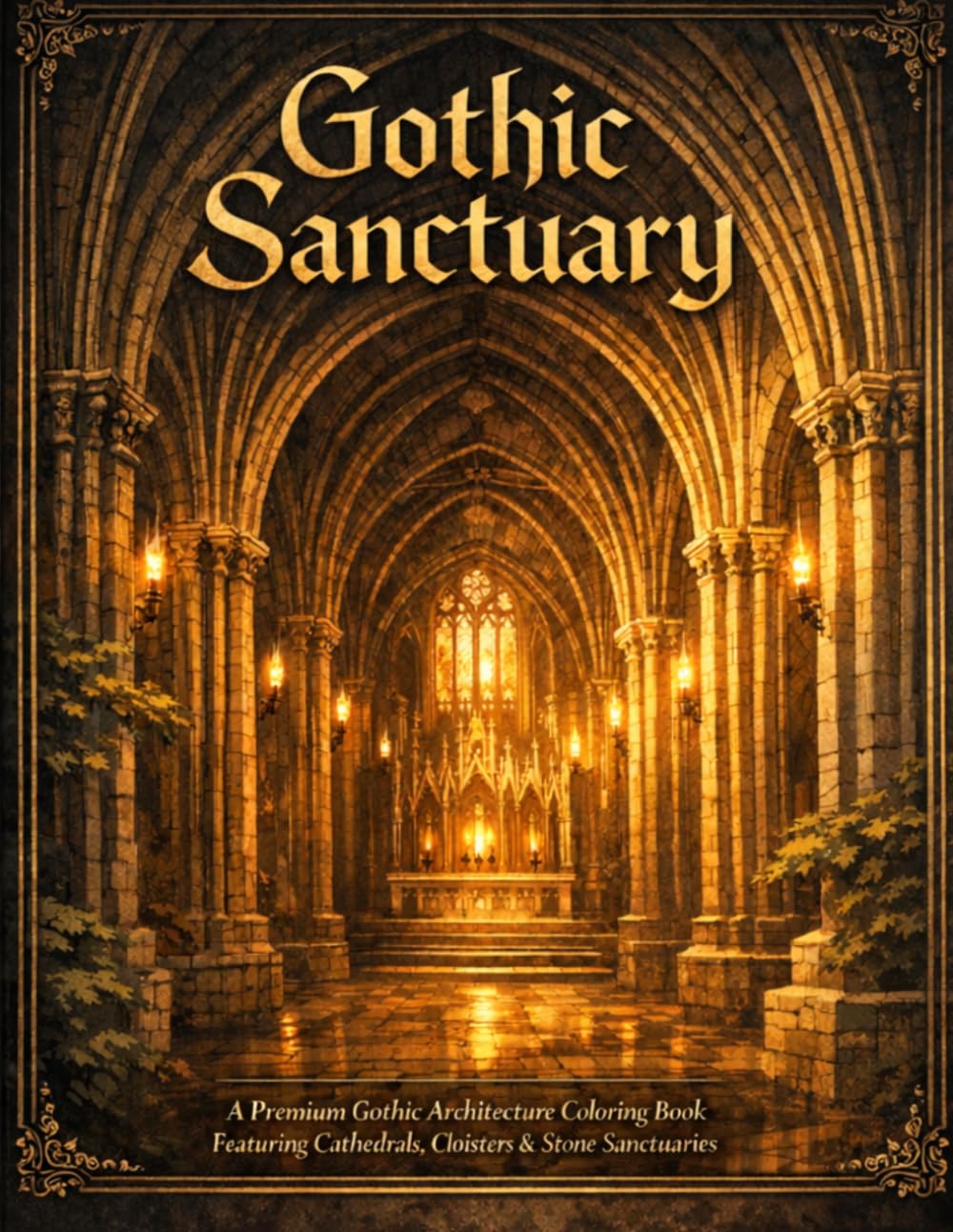Gothic Sanctuary: A Premium Gothic Architecture Coloring Book of Cathedrals, Cloisters & Stone Sanctuaries