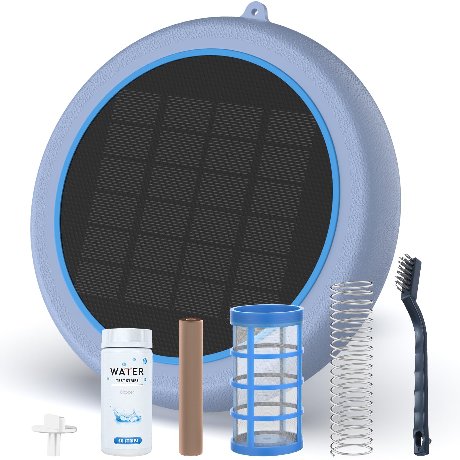 Solar Pool Ionizer, Floating Copper Ionizer for Pool Water Balance, up to 35,000 Gallons, 85% Less Chlorine, Ideal for Most Pool Types