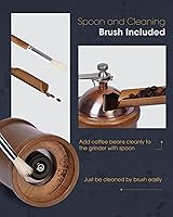 Vista 6 de POLIVIAR - Molinillo de café manual, molinillo de granos de café con rebabas de cerámica ajustables, molinillo de café de mano de madera