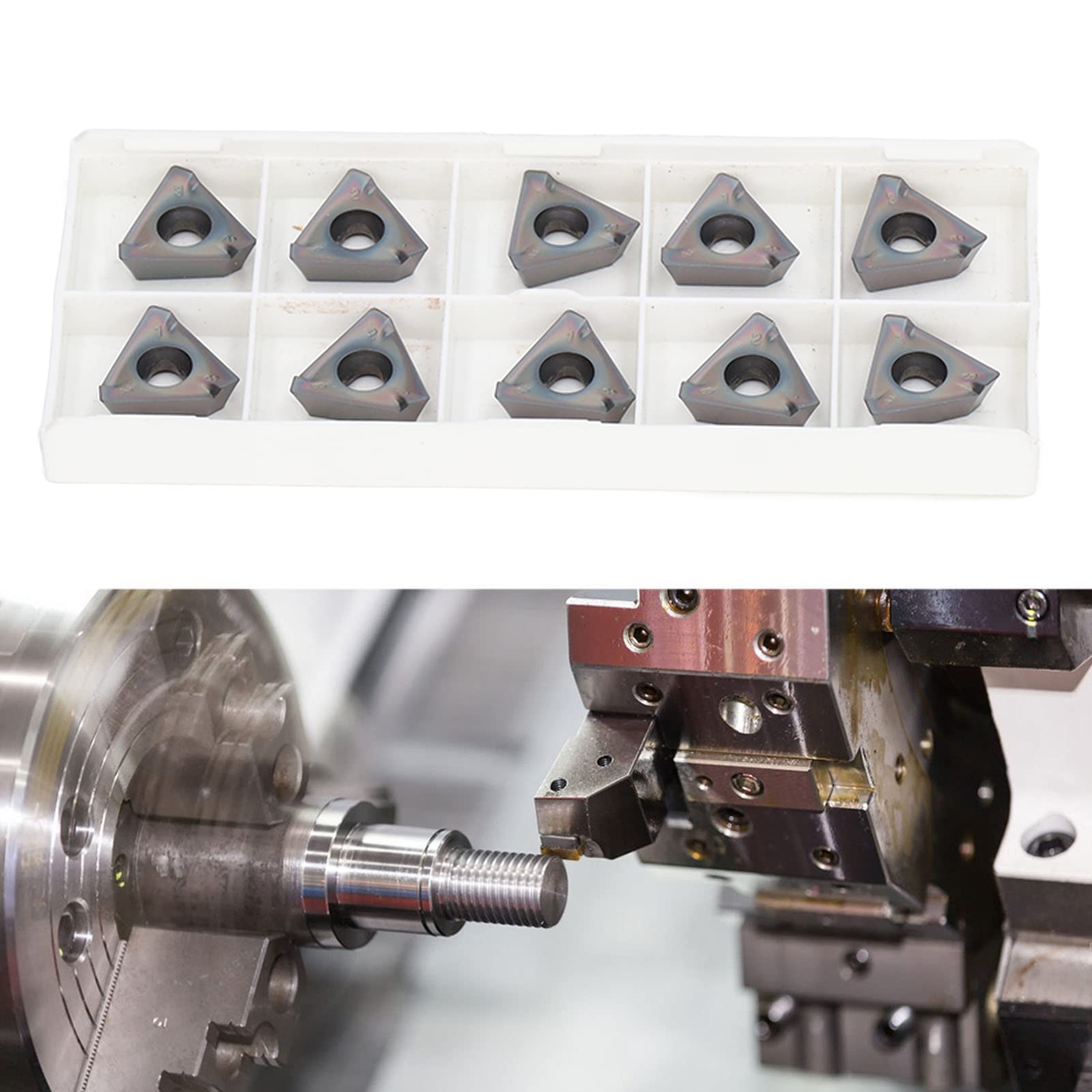 10-częściowe płytki z węglika cynowanego do toczenia CNC i dokładnej obróbki wykańczającej - 3PKT190608R M Ostrza frezarskie z węglików spiekanych do stali, żeliwa i materiałów z (10 szt.