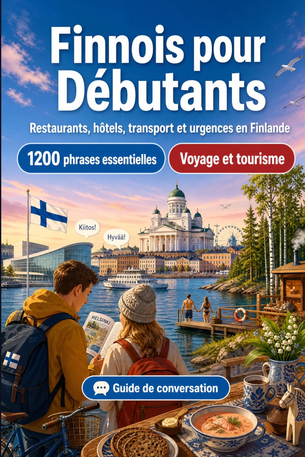 Finnois Pour Débutants: 1200 phrases essentielles en Finnois pour voyager en Finlande: Guide de prononciation facile, conversations du quotidien, restaurants, hôtels, transports, shopping, urgences