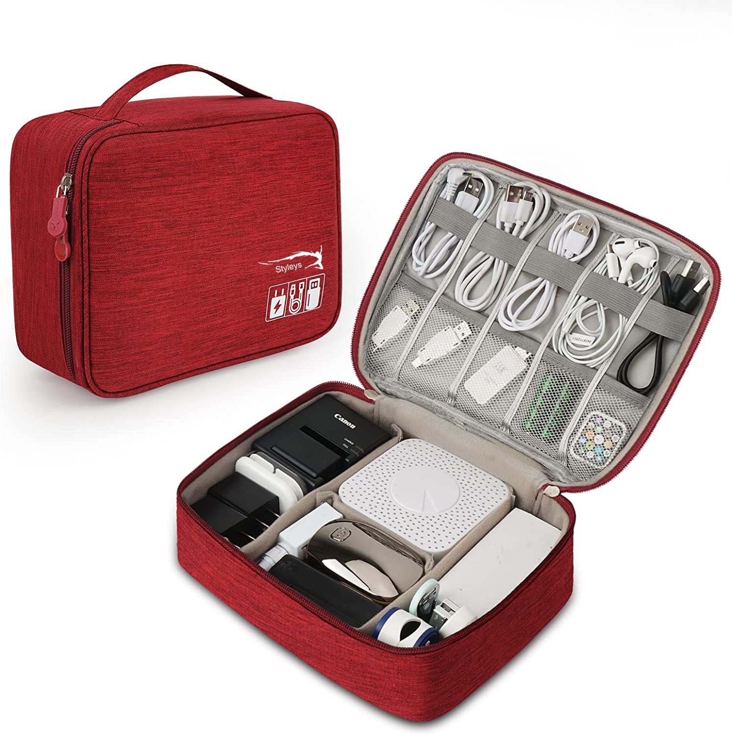 Styleys Gadget Organizer Bag Electronic Accessories Case Cable Organizer Pouch (Winered, S11005) (B07MH5B5VH) Amazon Price History, Amazon Price Tracker