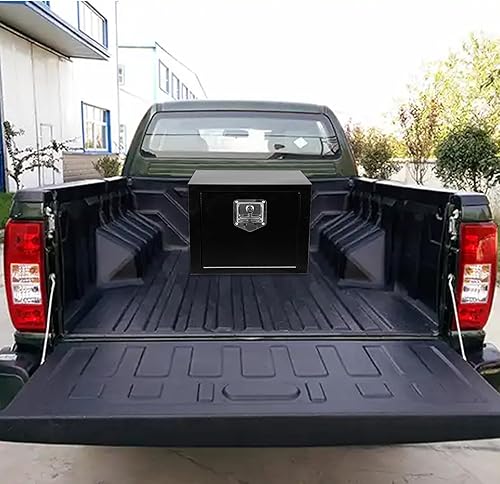 Miniatura 7 de Caja de herramientas de acero de 18 pulgadas con cierre de bloqueo de mango en T, caja de herramientas organizadora de almacenamiento de camiones,